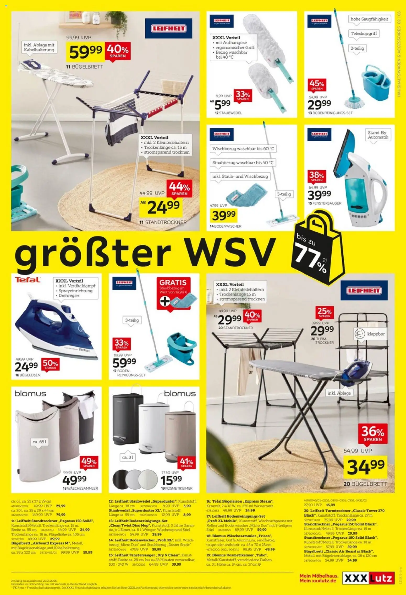 XXXL Lutz - Deutschlands größter WSV – gültig ab 04.01.2026 | Seite: 3 | Produkte: Trockner, Bügeleisen