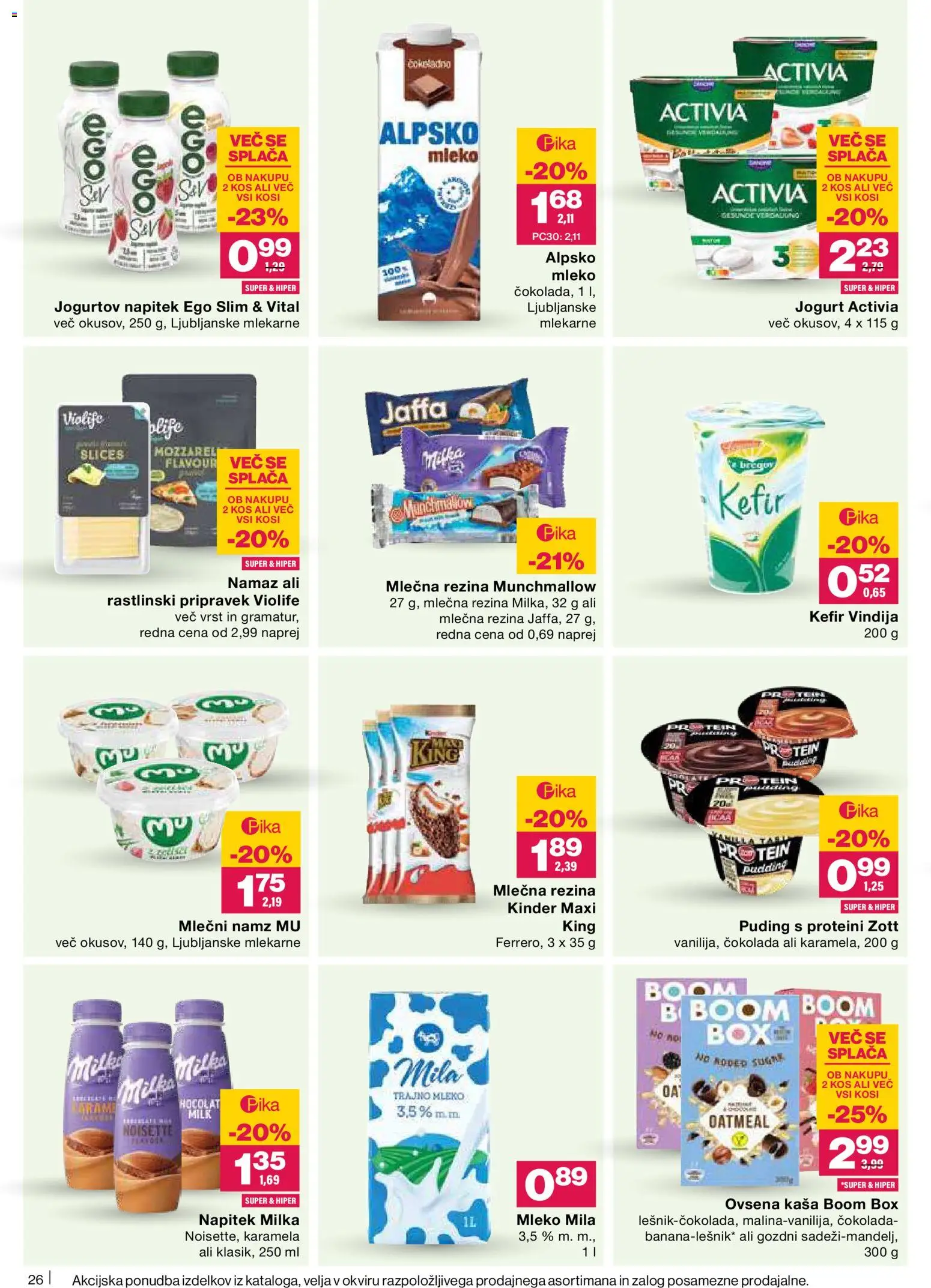 Novi Mercator katalog ponudbe – veljaven od 20.11.2025 | Stran: 26 | Izdelki: Kefir, Mleko, Jogurt, Cokolada