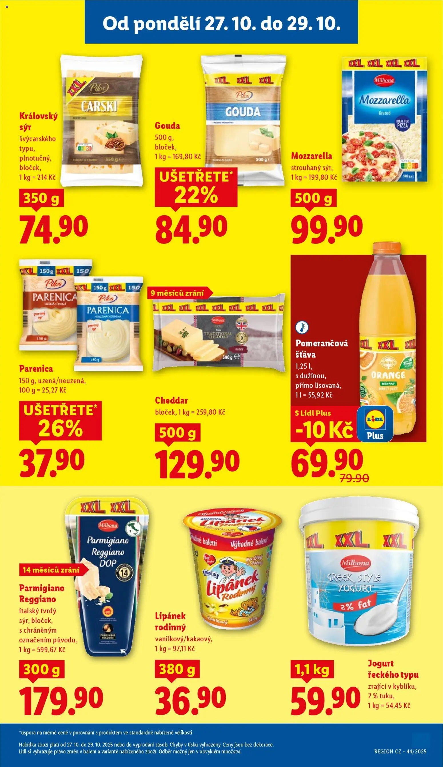Lidl leták od 27.10.2025 | Strana: 13 | Produkty: Lipánek, Gouda, Pizza, Mozzarella