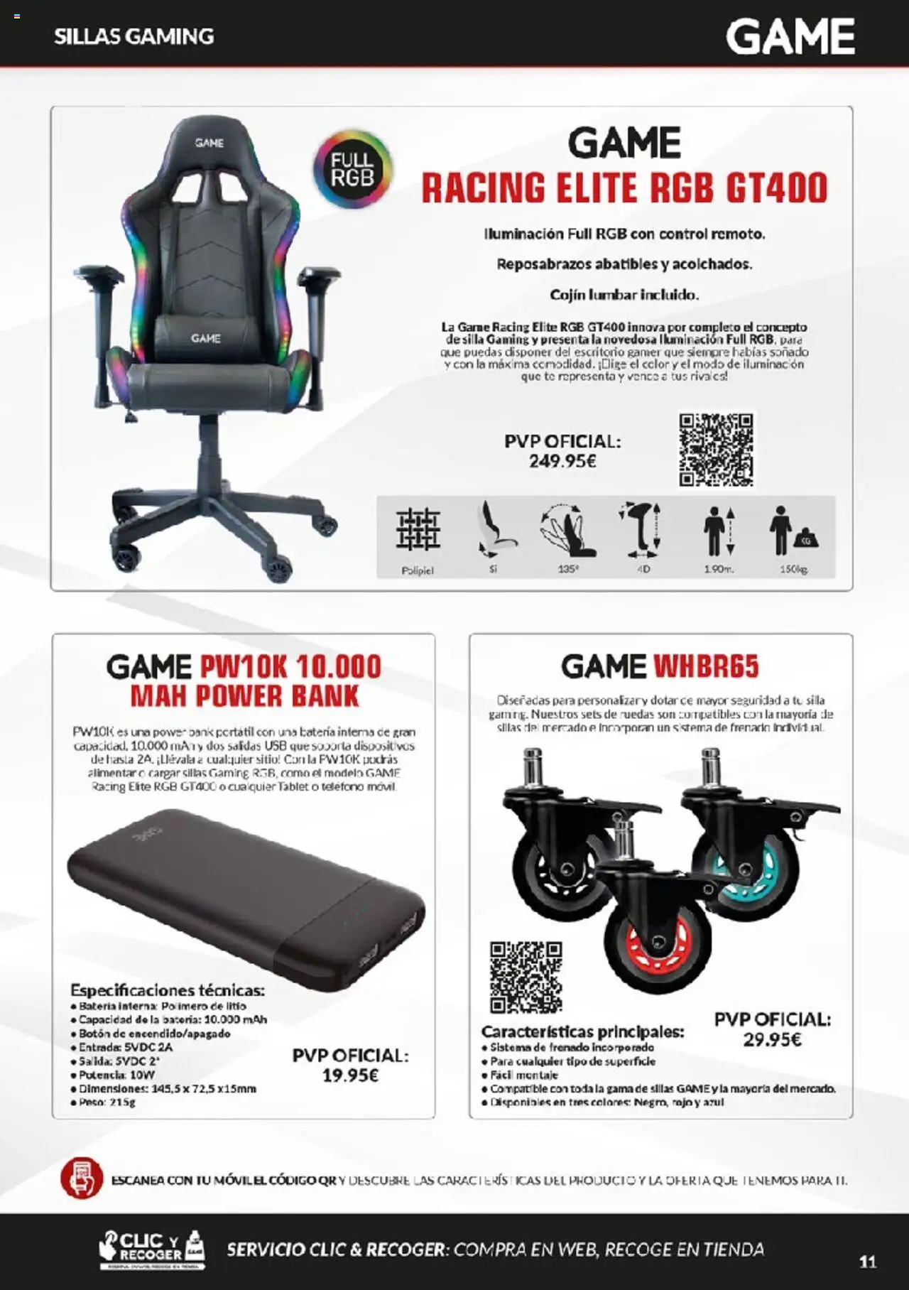 Game Sillas gaming │ válido desde el 11.06.2024 | Página: 11 | Productos: Teléfono, Tablet, USB, Cojín