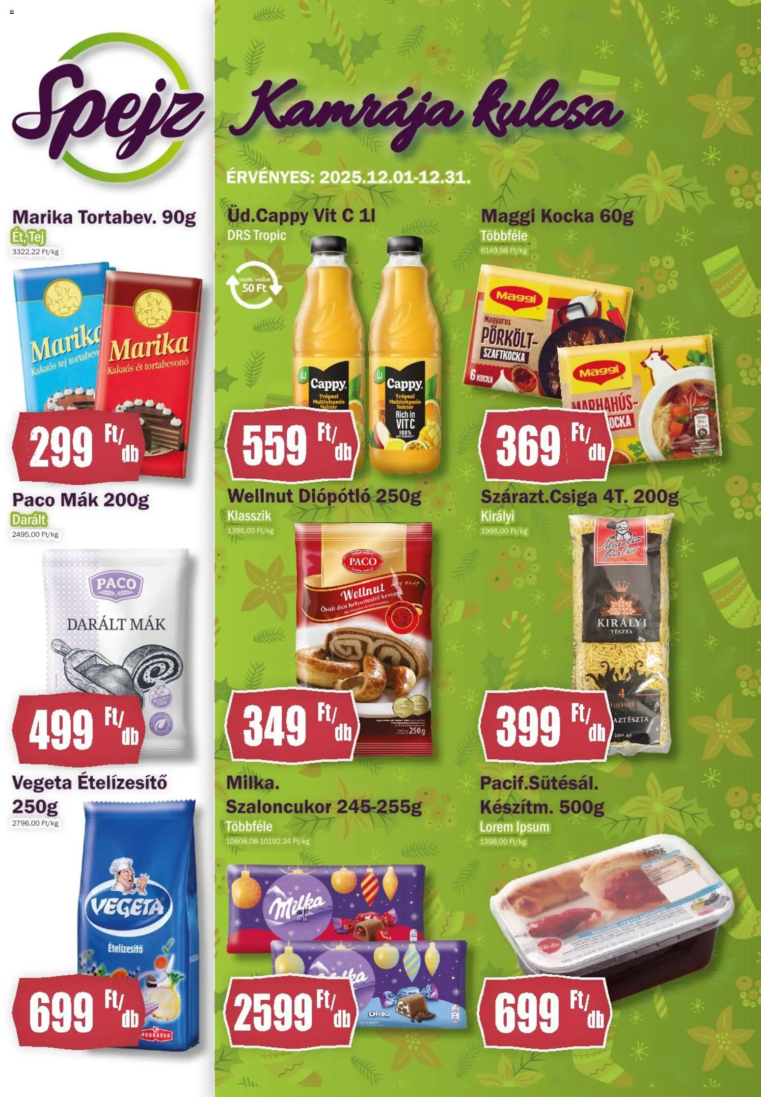 FullDiszkont akciós ujság - amely érvényes a következő dátumtól: 01.12.2025 | Oldal: 1 | Termékek: Maggi, Tortabevonó, Kakaós tej, Mák