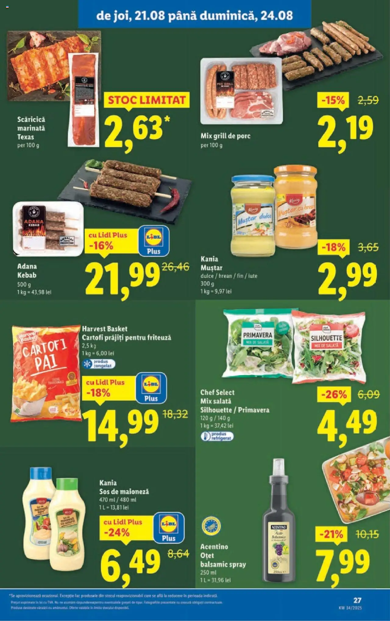 Catalog Lidl – valabil de la 18.08.2025 | Pagină: 27 | Produse: Oțet, Salată, Cartofi, Maioneză
