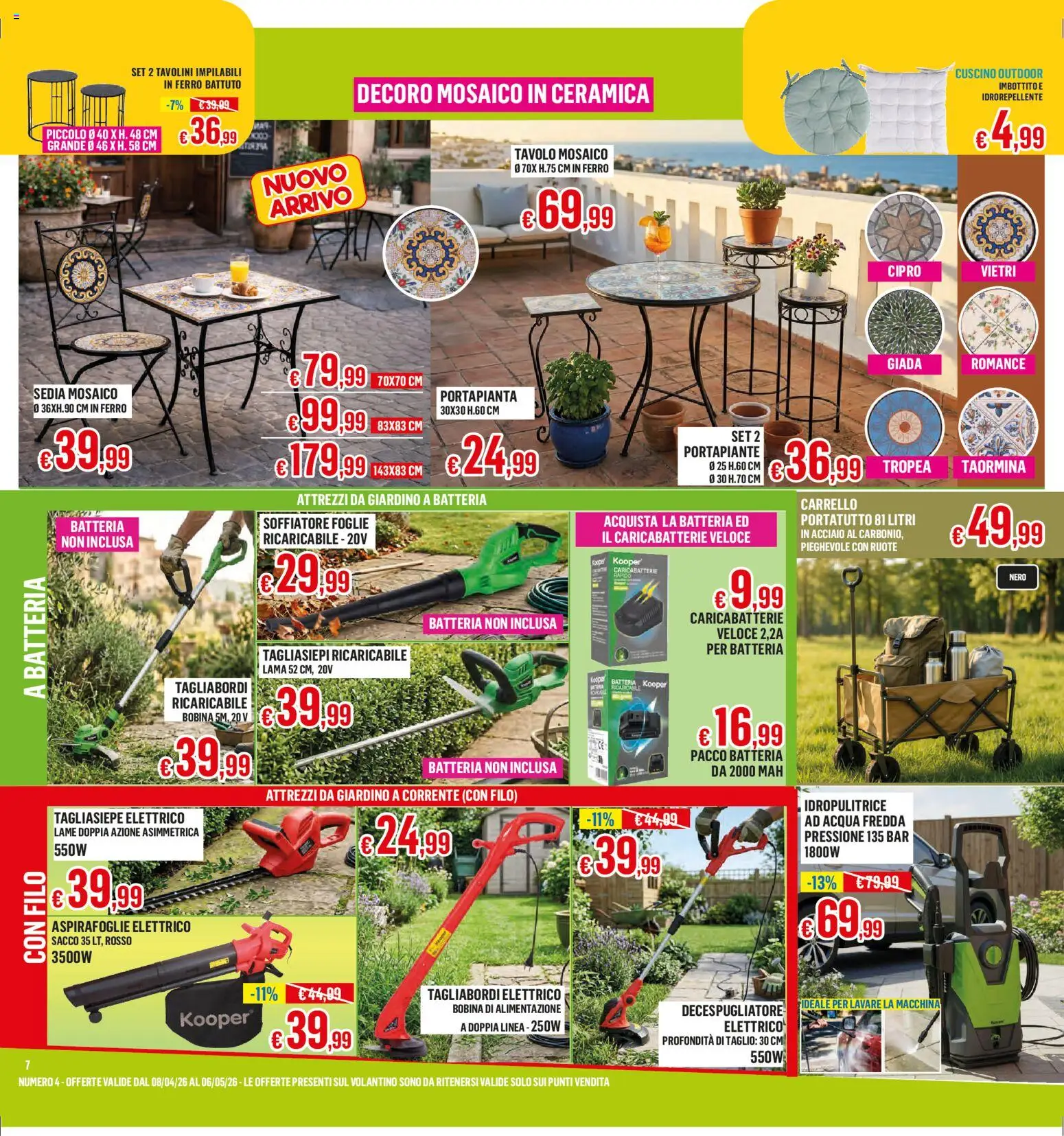 Volantino Satur del 08.04.2026 | Pagina: 7 | Prodotti: Acqua, Decespugliatore, Idropulitrice, Caricabatterie