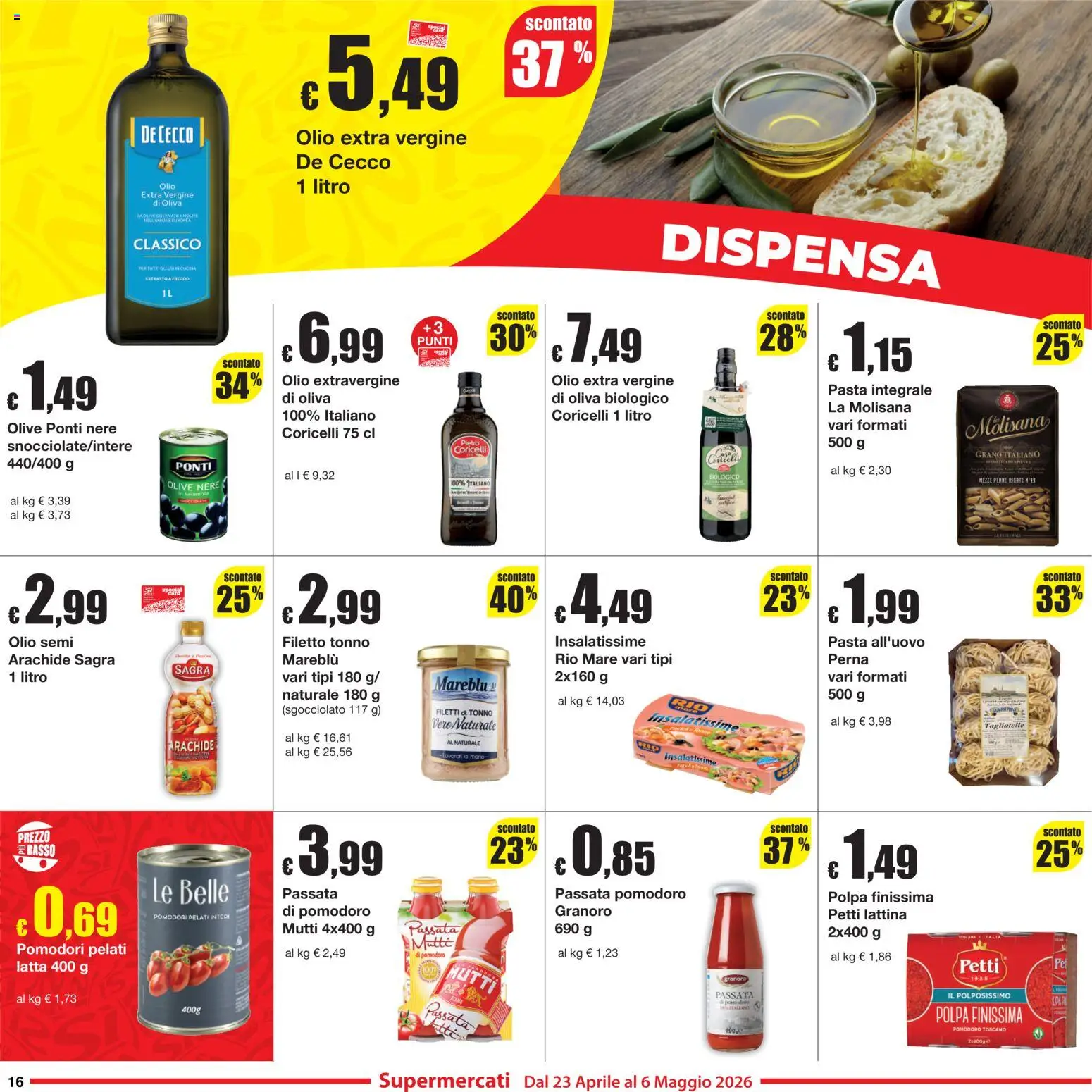 Volantino Sì con Te del 23.04.2026 | Pagina: 16 | Prodotti: Olio, Olive, Tonno, Olio extra vergine