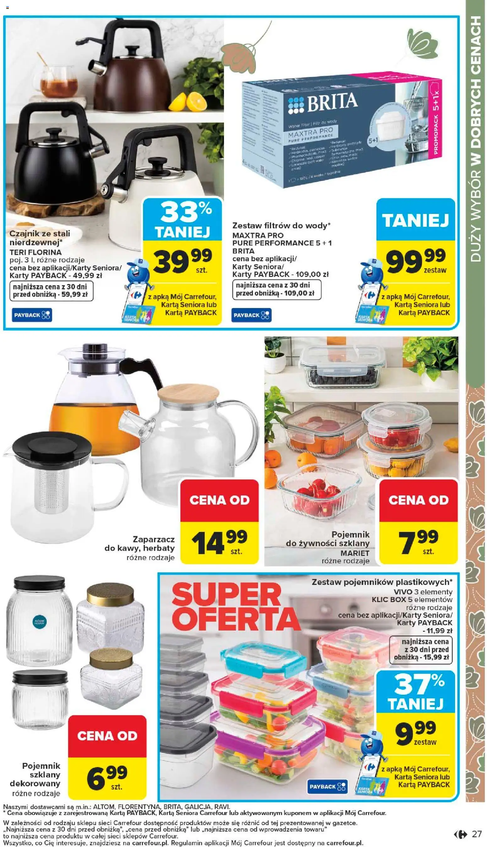 Carrefour Gazetka - Dom: Wszystko Dla Twojej Wygody od 12.01.2026 | Strona: 27 | Produkty: Karta, Filtr do wody, Czajnik