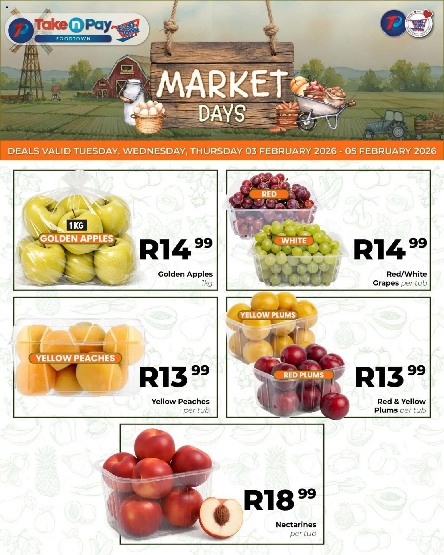New Take n Pay catalogue – valid from 03.02.2026 | Page: 2 | Products: Apples, Nectarines, Grapes
