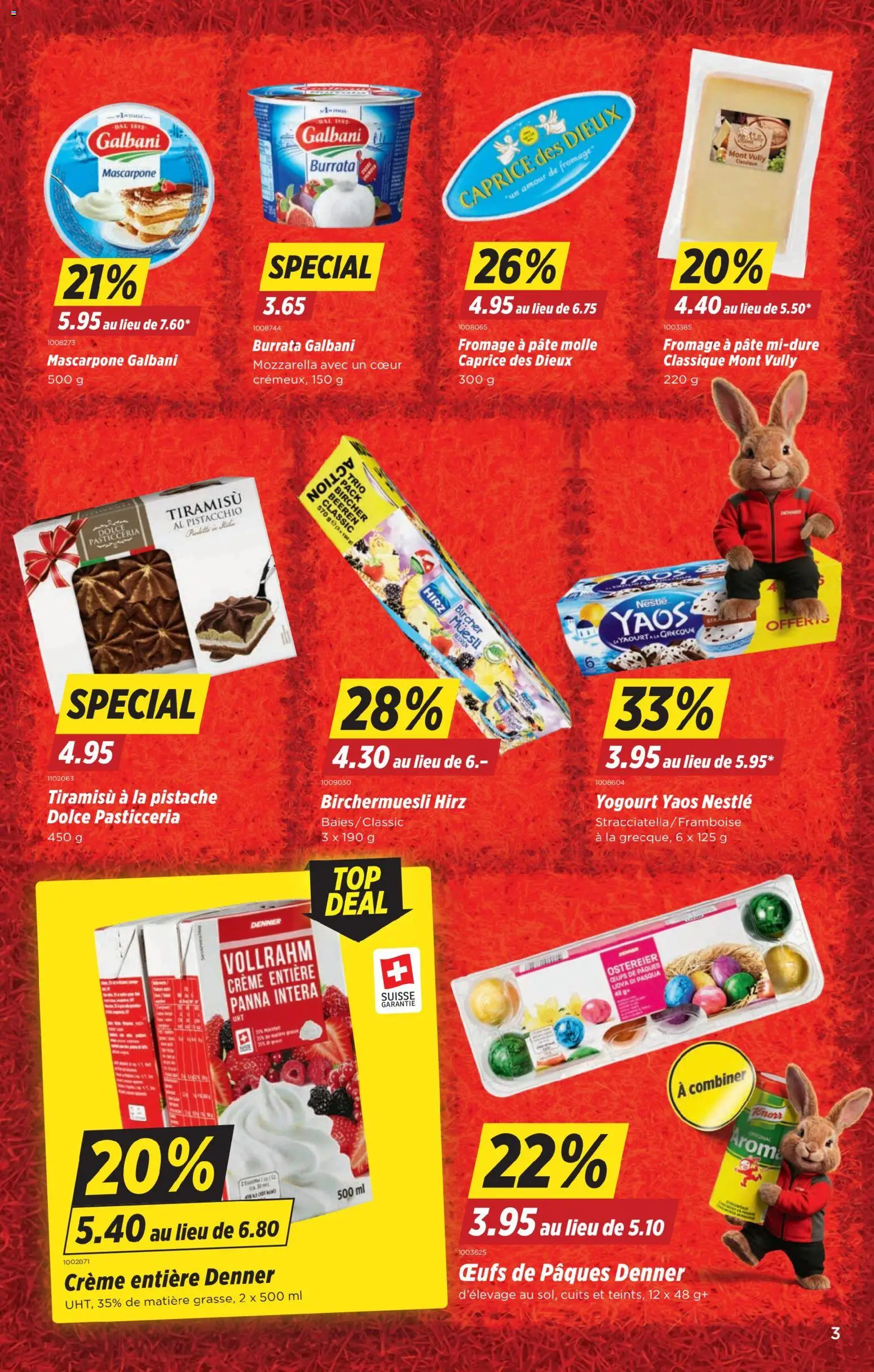 Denner aktionen FR – gültig ab 19.03.2026 | Seite: 3 | Produkte: Mascarpone, Fennikel, Creme