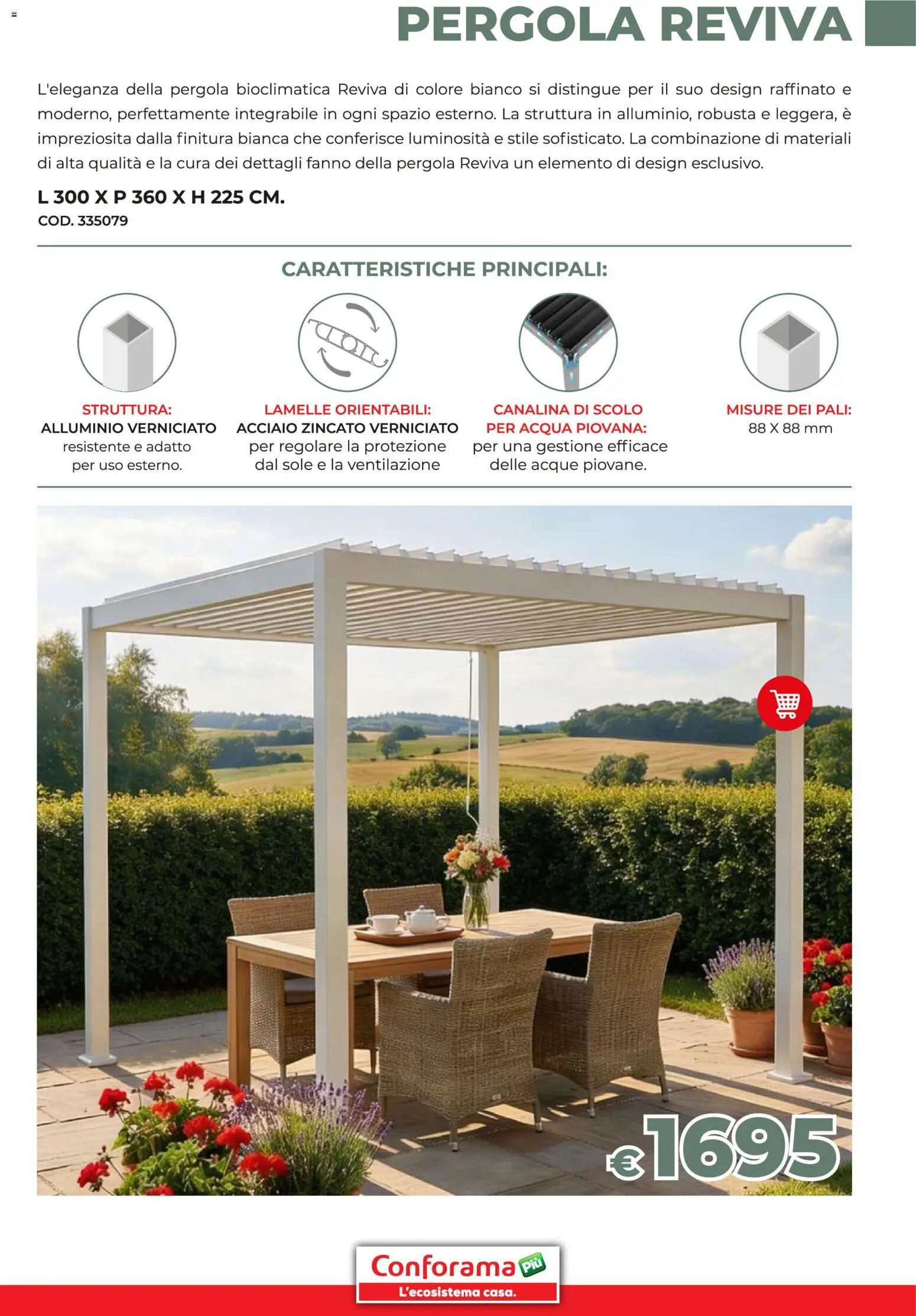 Volantino Conforama del 19.03.2026 | Pagina: 9 | Prodotti: Acqua, Pergola, Alluminio