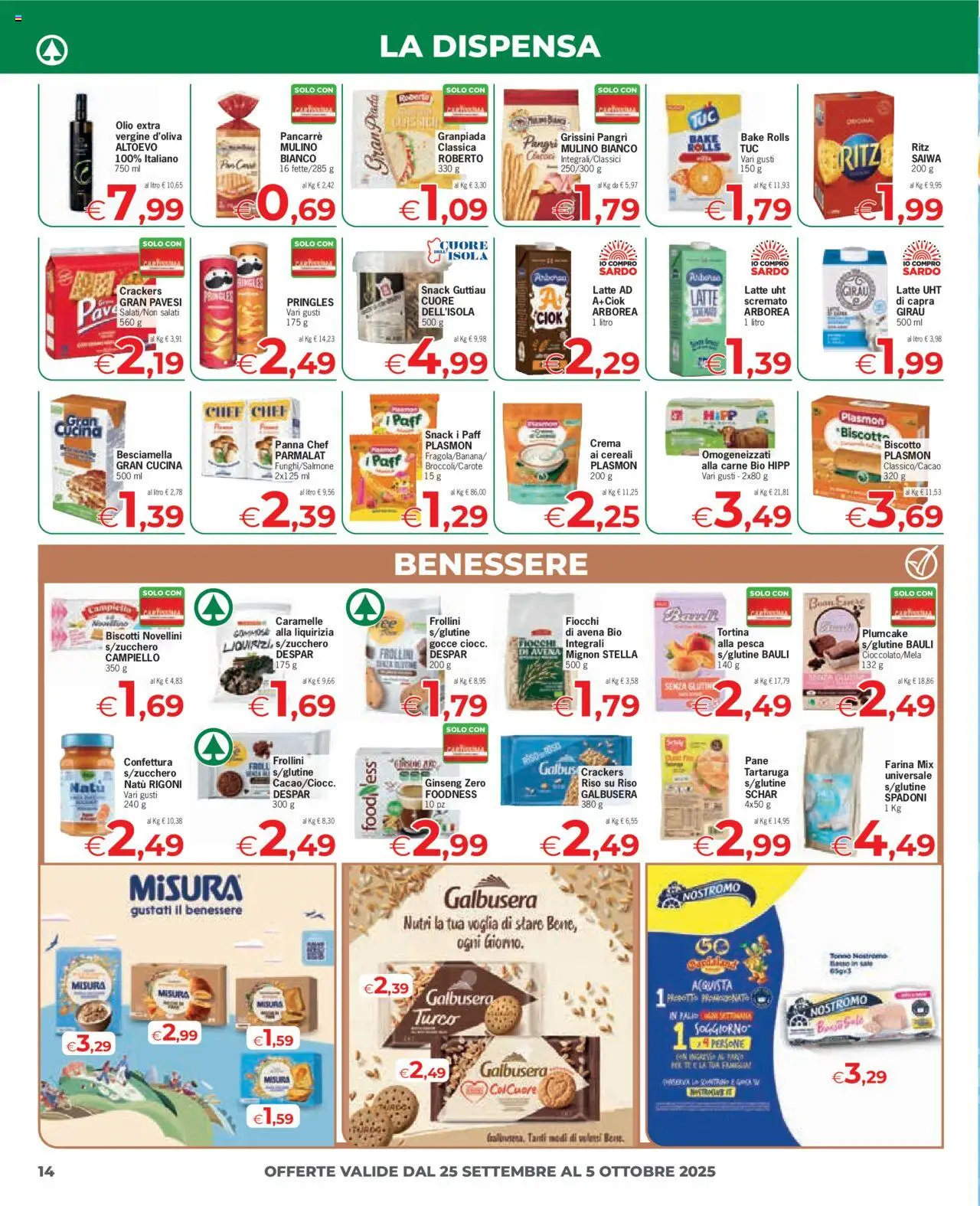 Volantino Eurospar del 25.09.2025 | Pagina: 14 | Prodotti: Crema, Pane, Fiocchi, Sale