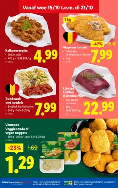 Lidl Folder week 42 - Voorbeeld van een folder van Lidl, geldig van 15.10.2025 | Pagina: 15 | Producten: Varkensvlees, Noedels, Rundvlees, Champignon