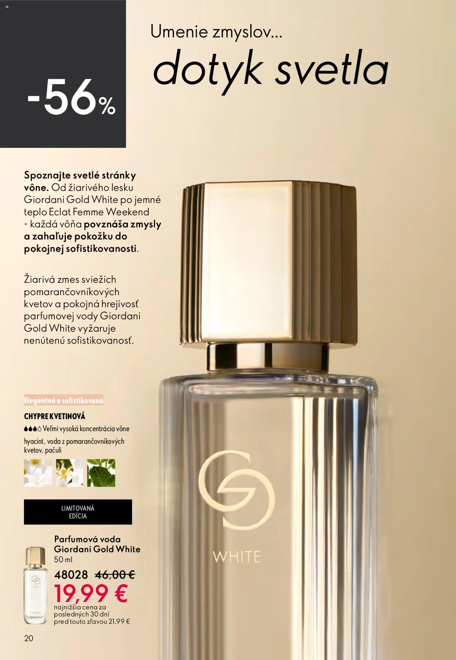 Nové Oriflame akcie – leták je platný od 15.04.2026 | Strana: 20 | Produkty: Voda, Svetlá