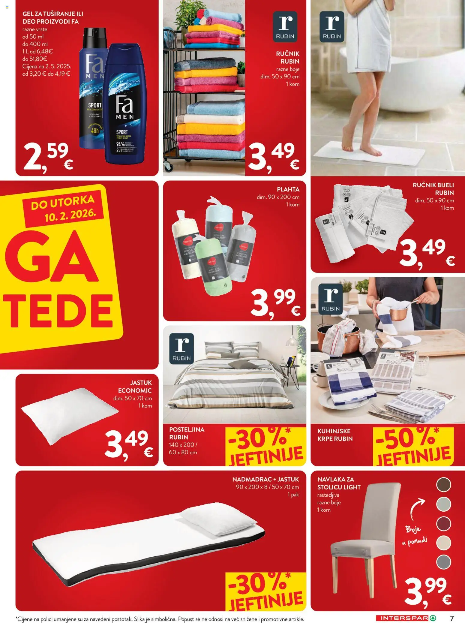 Interspar katalog | vrijedi od 21.01.2026 | Stranica: 7 | Proizvodi: Gel za tuširanje, Ručnik, Plahta, Nadmadrac