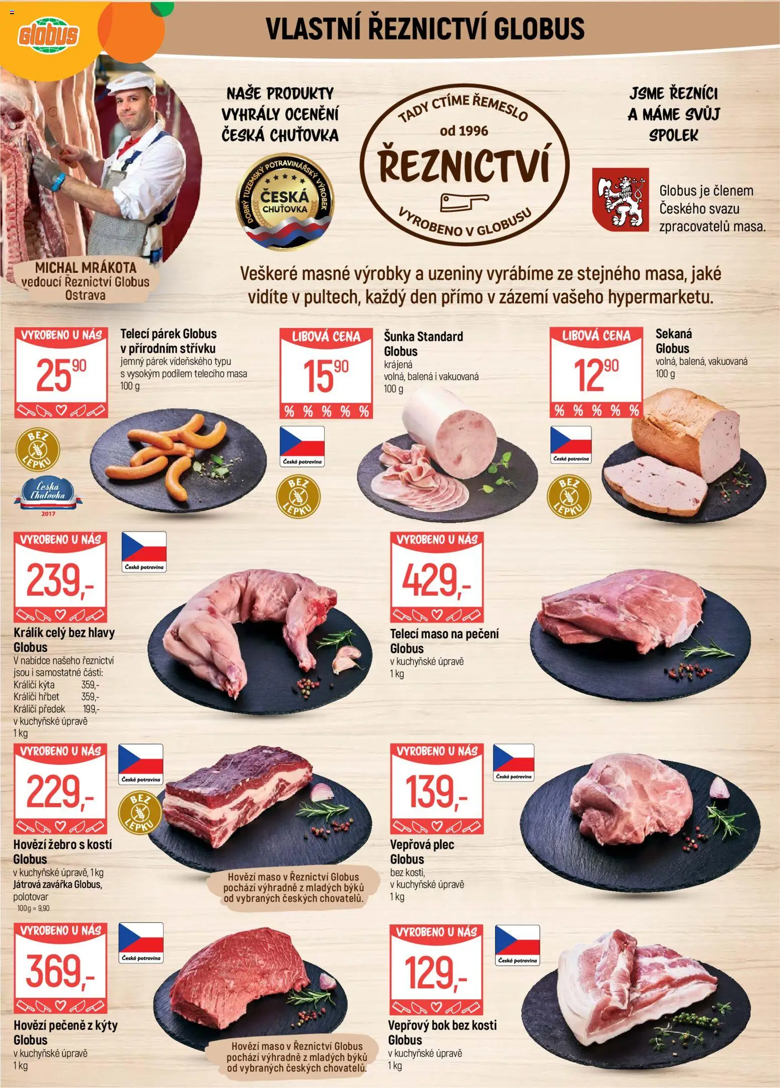 Globus leták - Ostrava od 25.03.2026 | Strana: 5 | Produkty: Králík, Globus, Hovězí maso, Vepřový bok bez kosti
