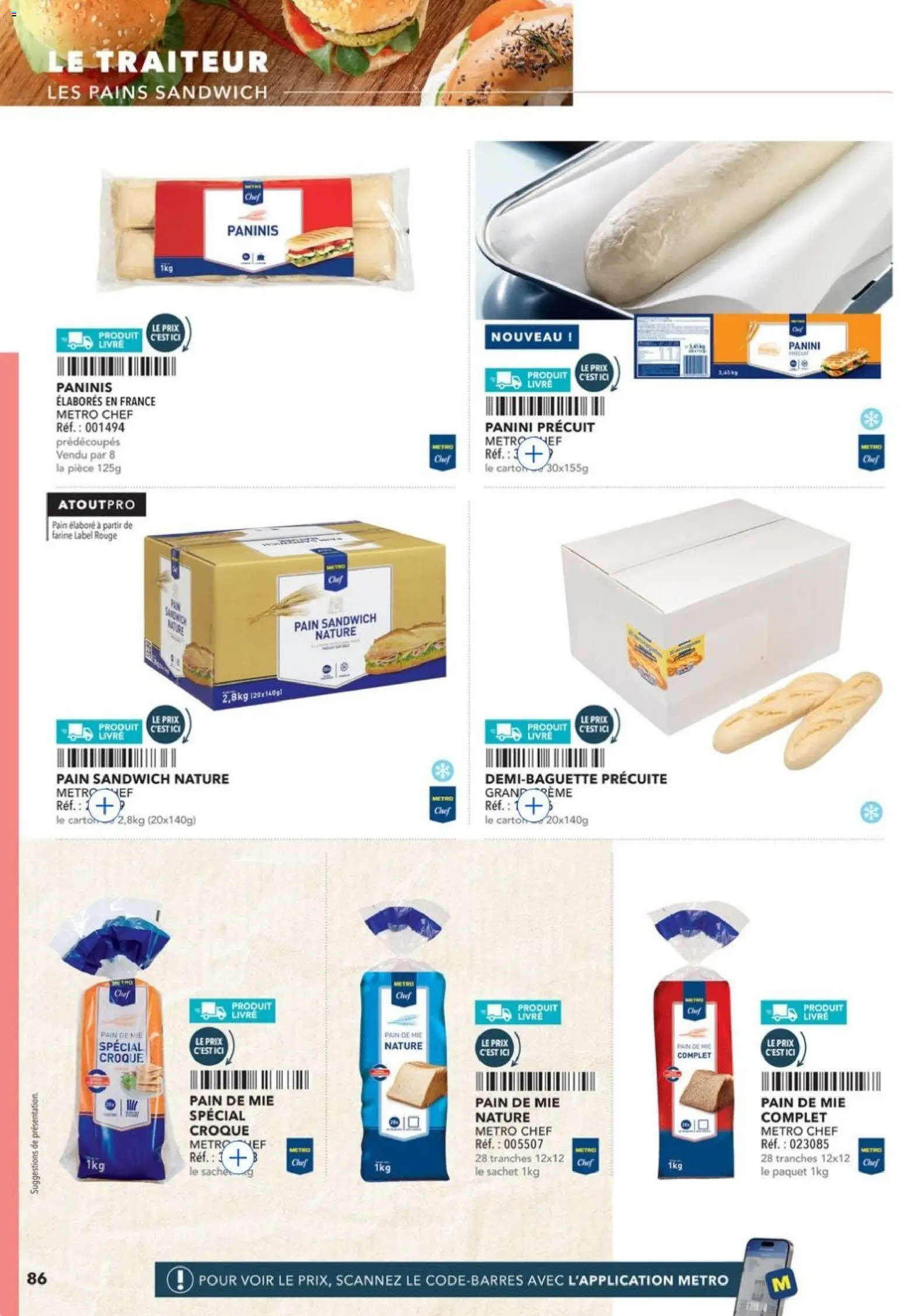 {H1} | Page: 86 | Produits: Panini, Pain de mie, Pain, Livre