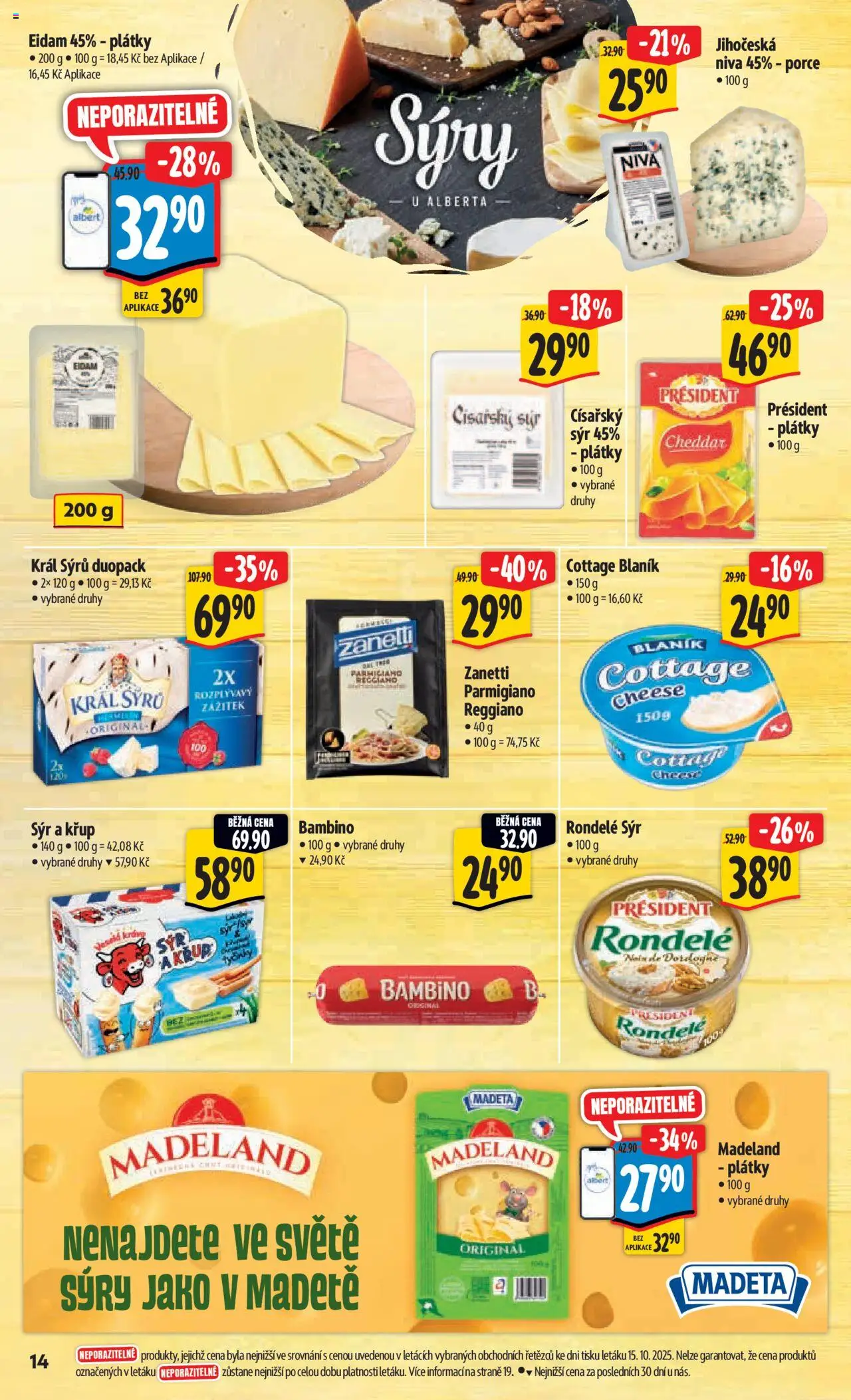 Albert leták - Hypermarket od 22.10.2025 | Strana: 23 | Produkty: Sýr, Sýry, Niva, Cottage cheese
