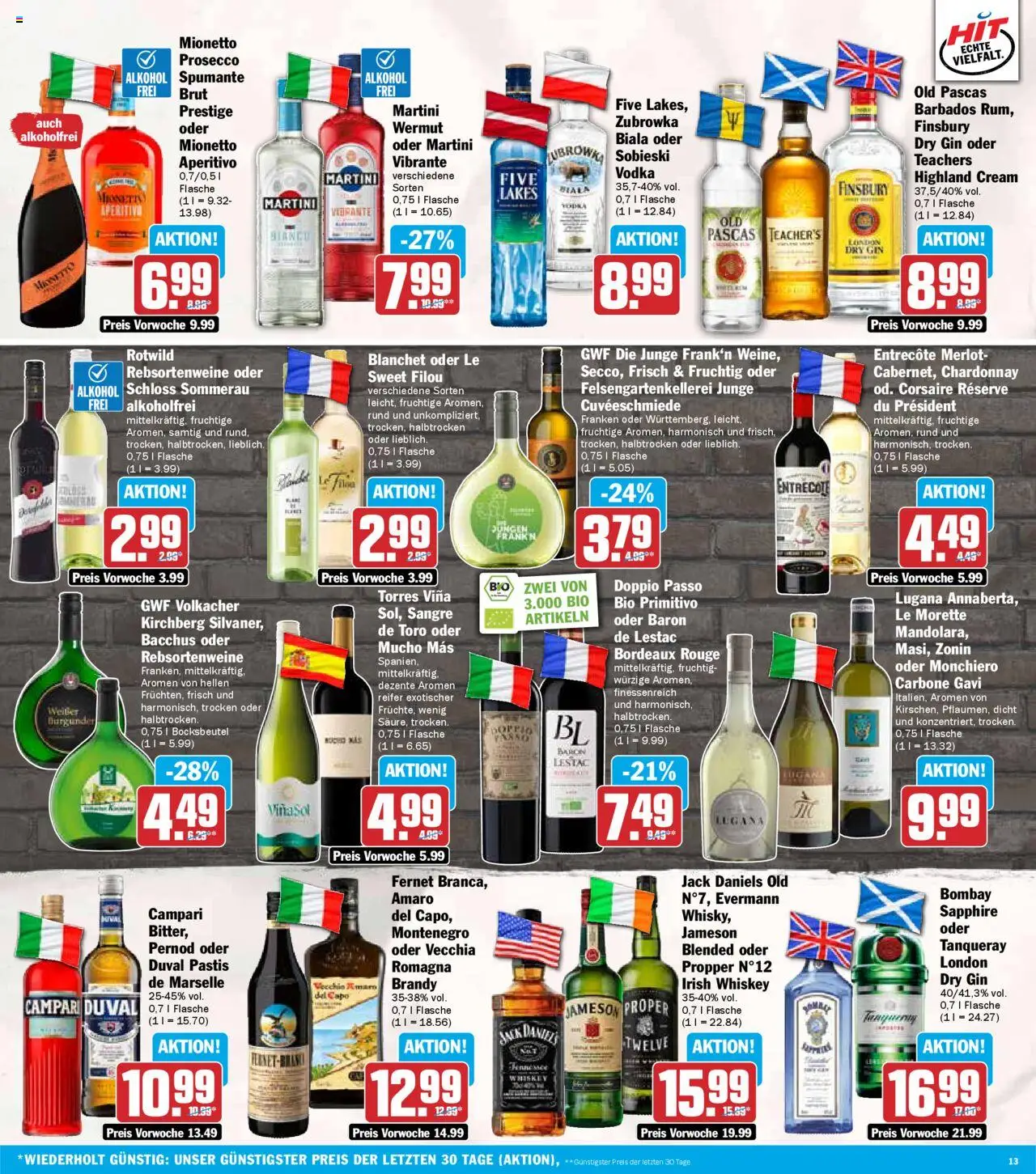 HIT - Bayern – gültig ab 22.09.2025 | Seite: 13 | Produkte: Martini, Campari, Merlot, Whiskey