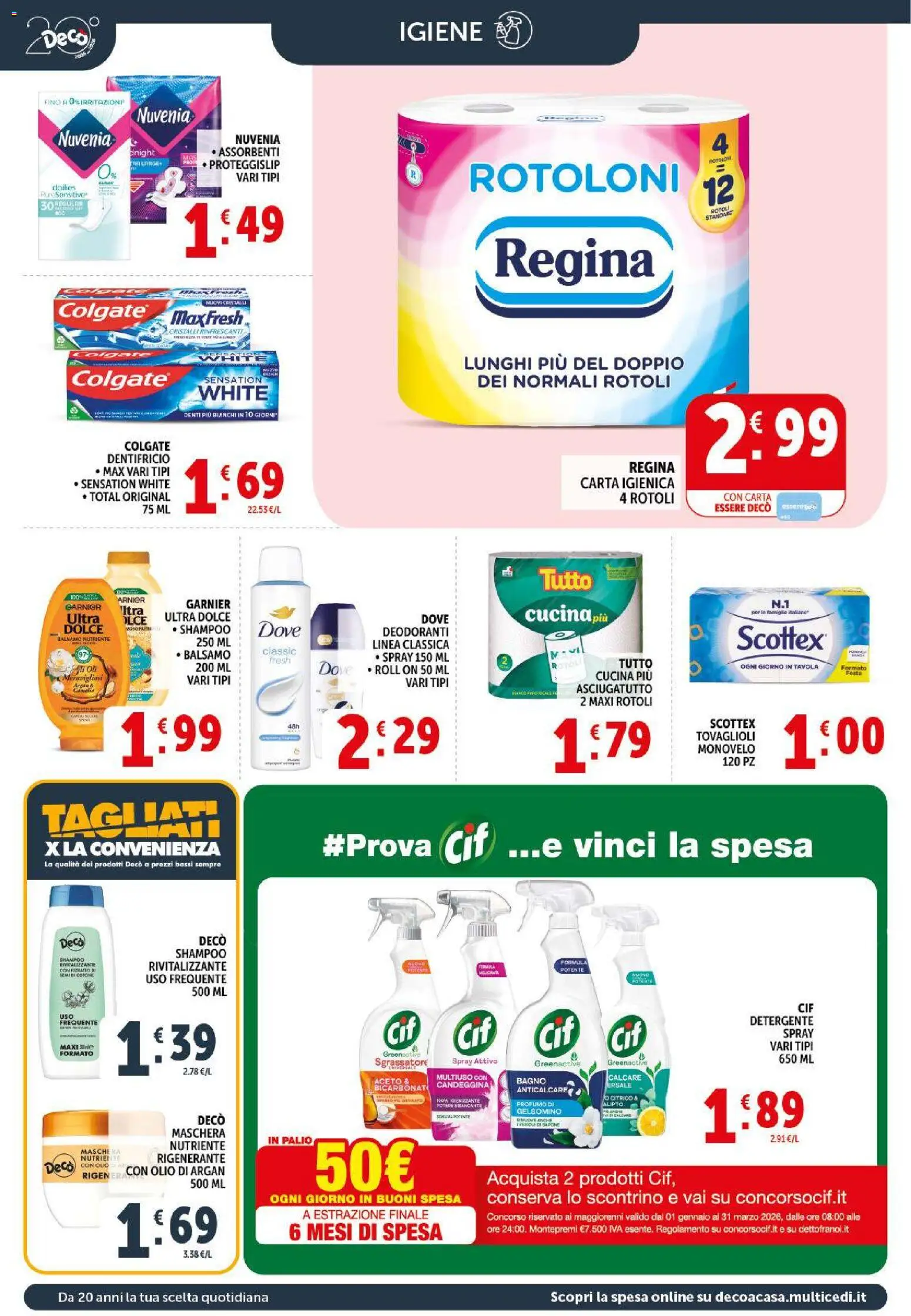 Volantino Decò del 17.03.2026 | Pagina: 20 | Prodotti: Maschera, Carta igienica, Sgrassatore, Profumo