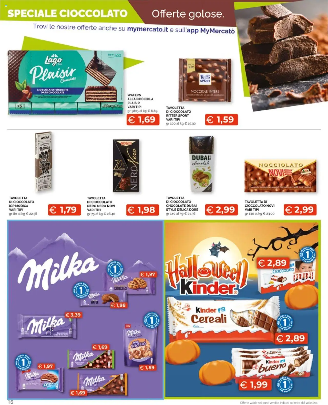 Volantino Mercatò del 13.10.2025 | Pagina: 16 | Prodotti: Cioccolato, Pollo, Cereali, Nocciole