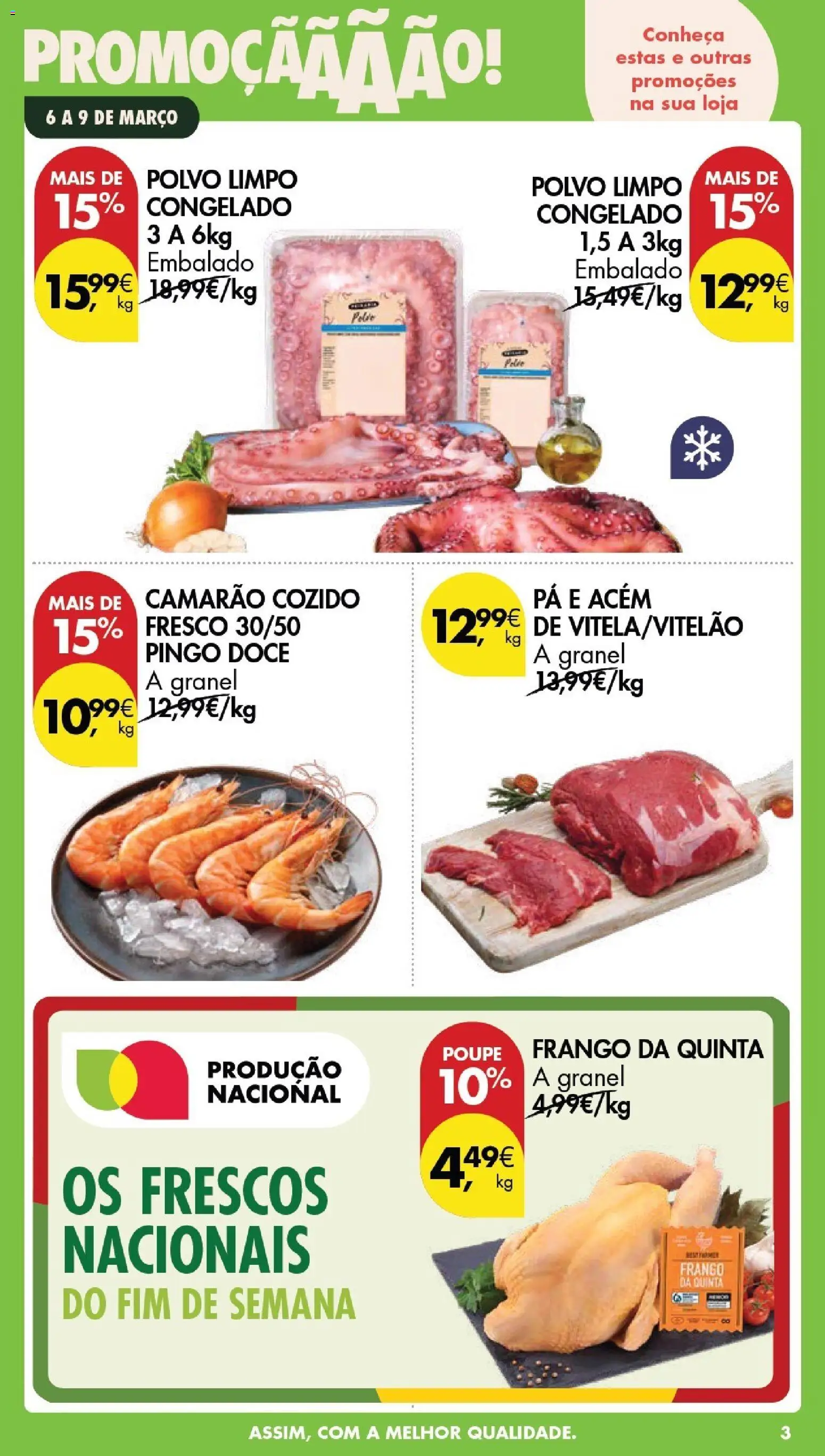 Pingo Doce Poupe este Fim de Semana │ válido de 06.03.2026 | Página: 3 | Produtos: Frango, Polvo, Camarão, Pá