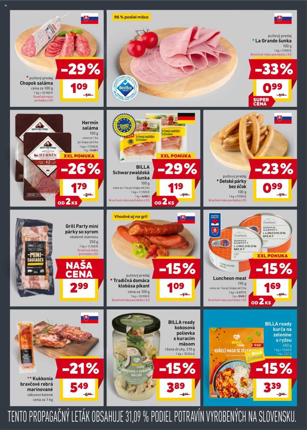 Billa leták │ platný od 27.08.2025 | Strana: 5 | Produkty: Gril, Saláma, Klobása, Párky