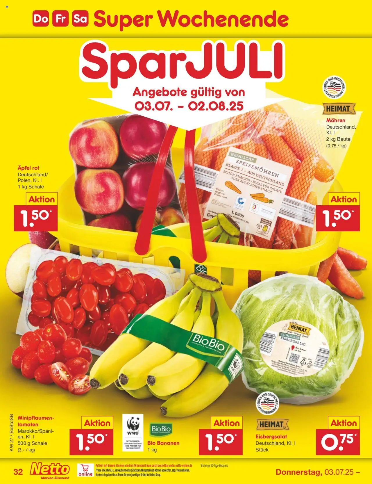 Netto Marken-Discount Prospekt 	 - gültig ab dem 30.06.2025 | Seite: 48 | Produkte: Äpfel, Tomaten, Apple, Mohren