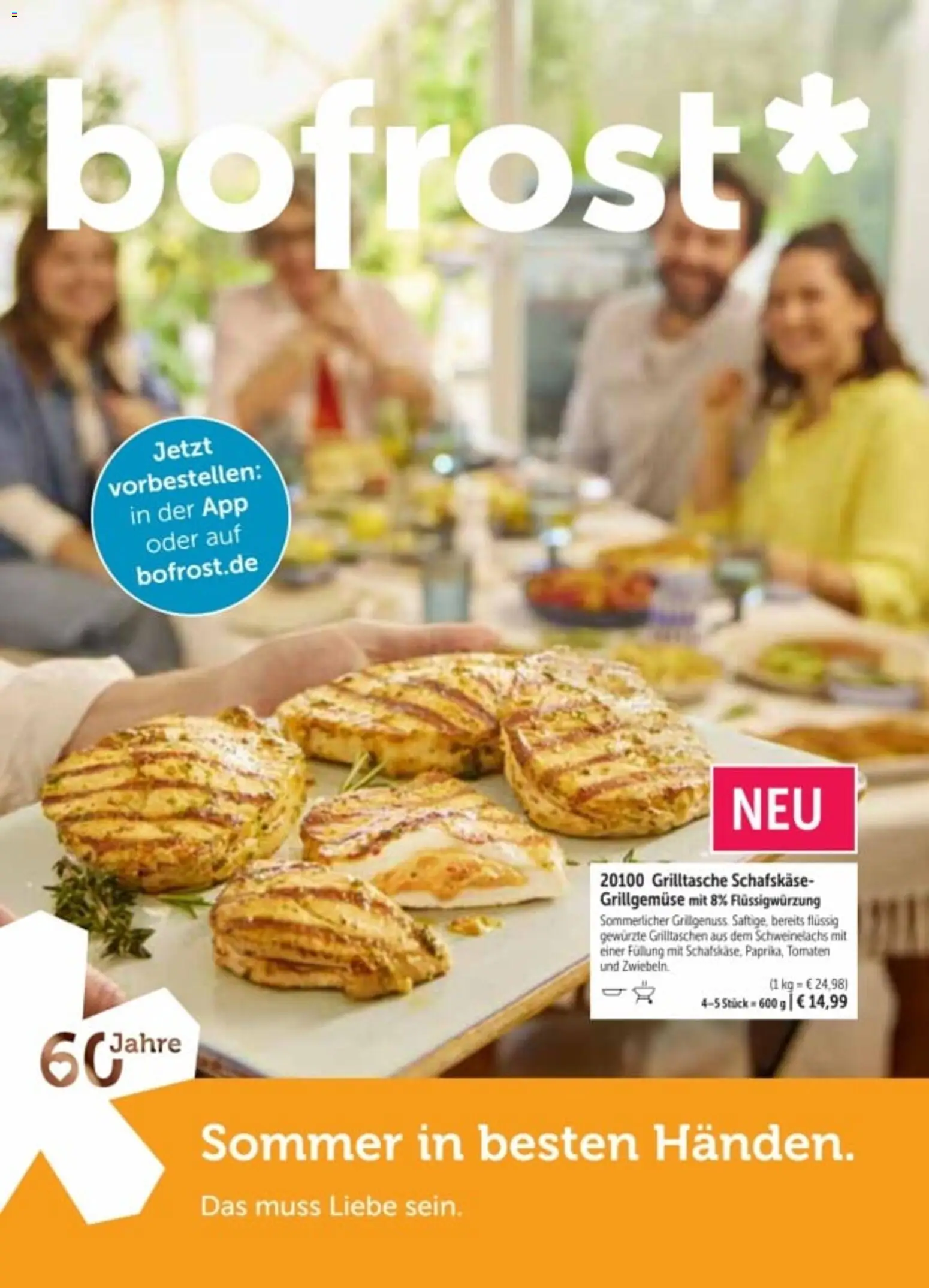 Bofrost Katalog Sommerprogramm – gültig ab 20.04.2026 | Seite: 1 | Produkte: Tomaten, Schafskase