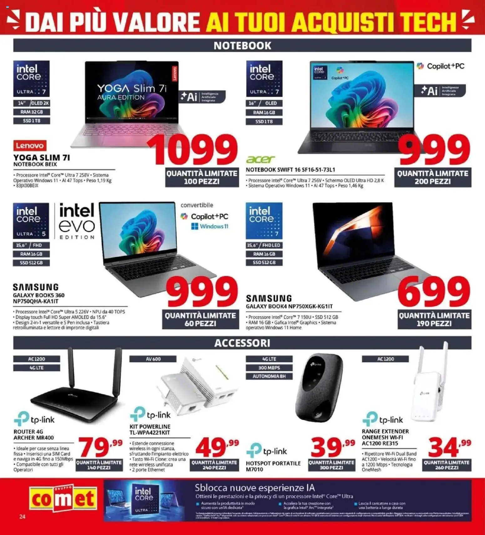 Volantino Comet del 05.03.2026 | Pagina: 24 | Prodotti: Router, Notebook, PC, Samsung