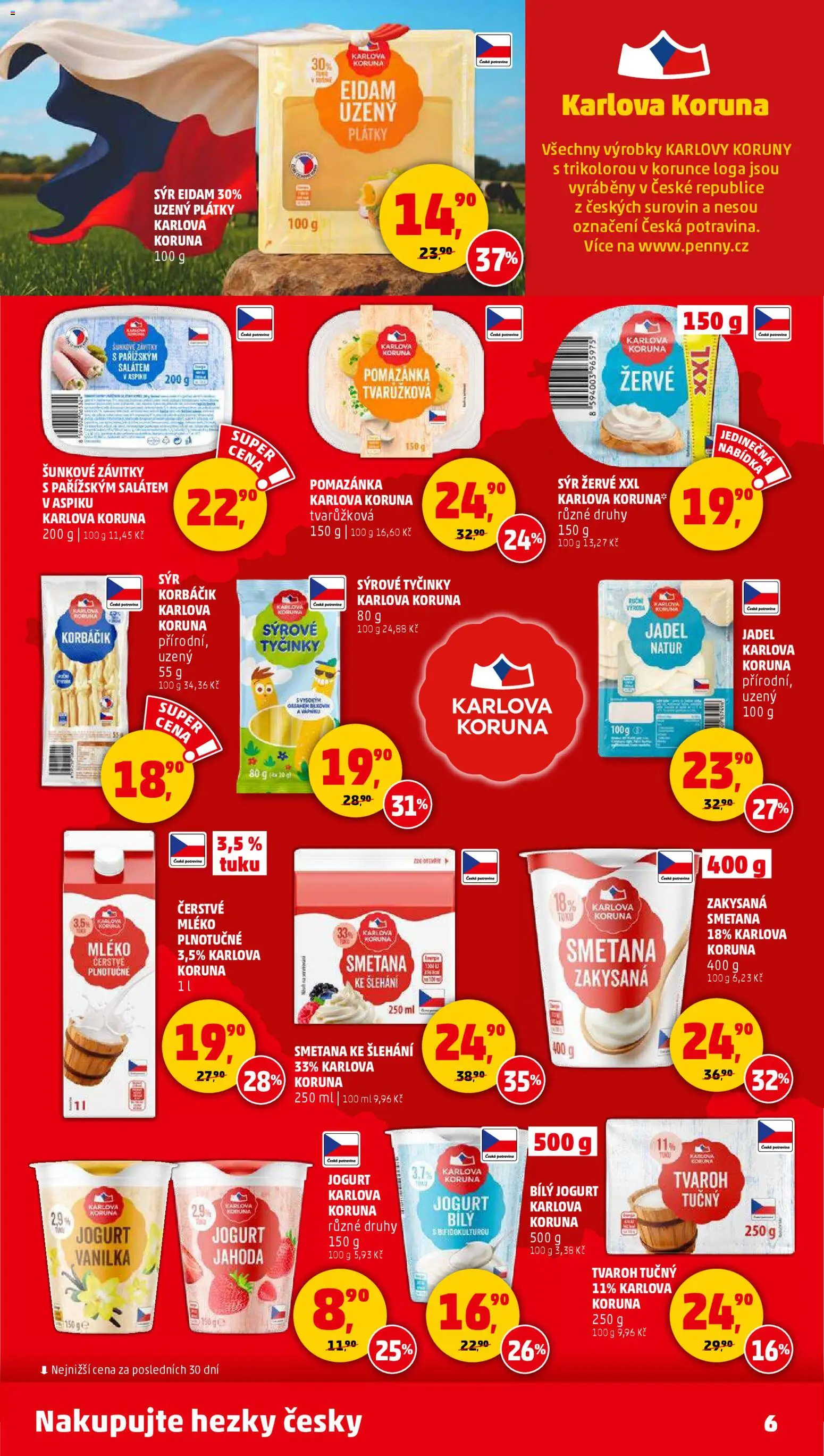 Penny Market leták - Čtvrtečník od 22.01.2026 | Strana: 6 | Produkty: Mléko, Jogurt, Smetana, Pomazánka