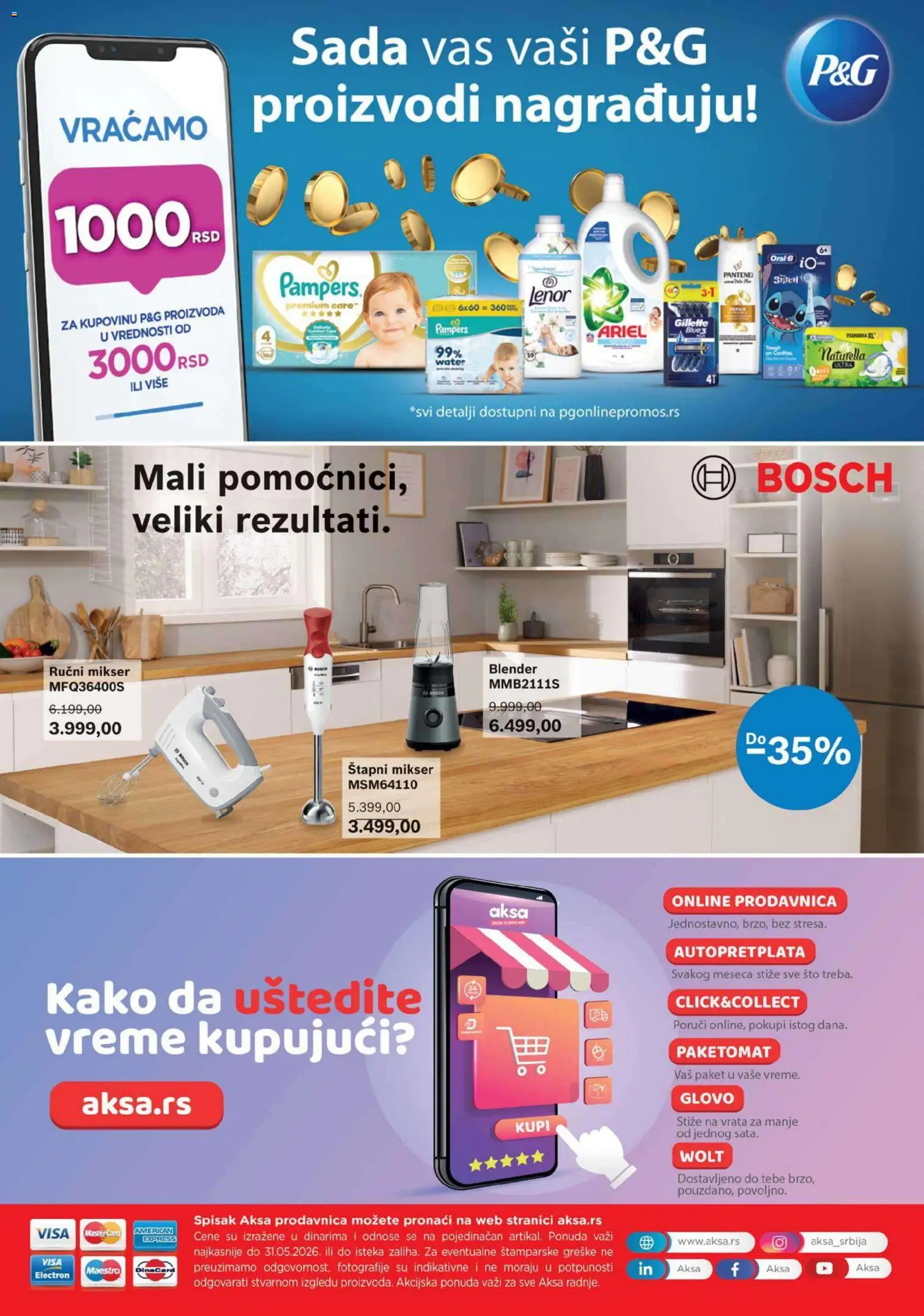 Aksa katalog - važi od 01.05.2026 | Strana: 16 | Proizvode: Bosch, Pampers, Mikser, Ručni mikser