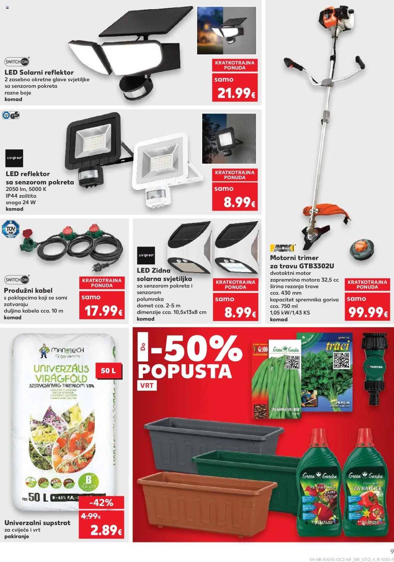 Kaufland katalog | vrijedi od 27.08.2025 | Stranica: 9 | Proizvodi: Grah, Reflektor, Peršin, Kabel