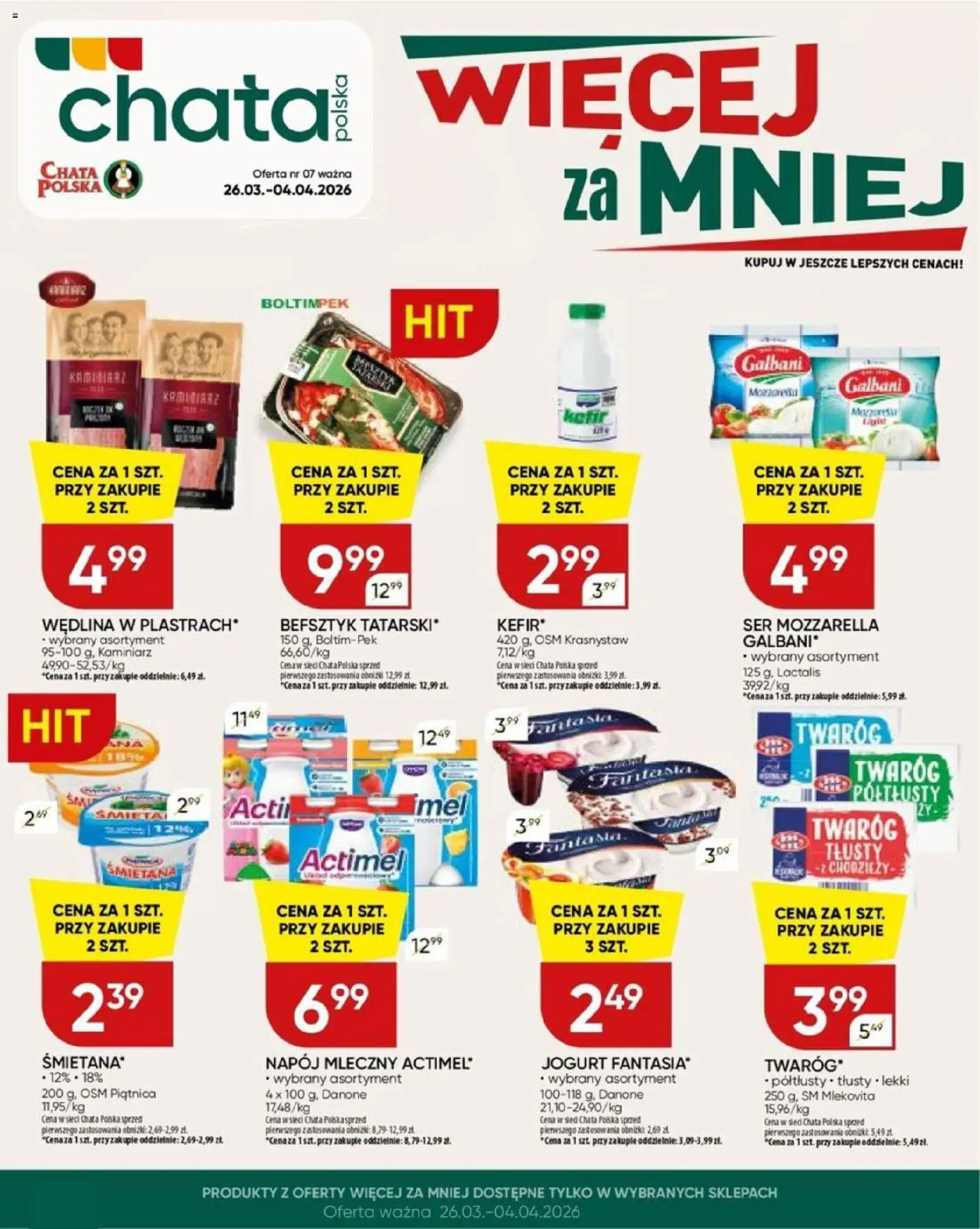 Chata Polska gazetka od 26.03.2026 | Strona: 29 | Produkty: Półka, Ser, Jogurt, Twaróg