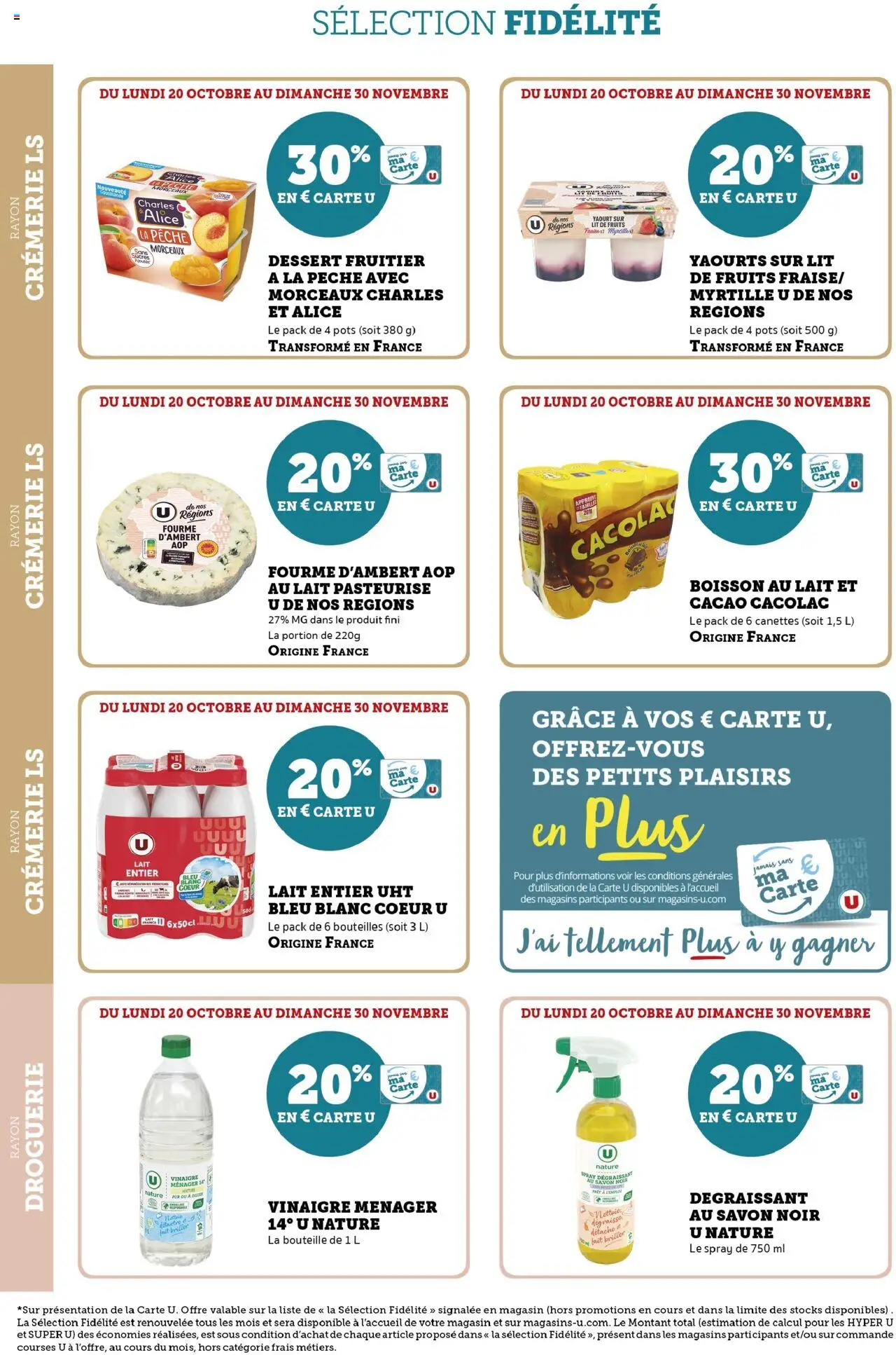 {H1} | Page: 8 | Produits: Yaourts, Lait entier, Pêche, Yaourt