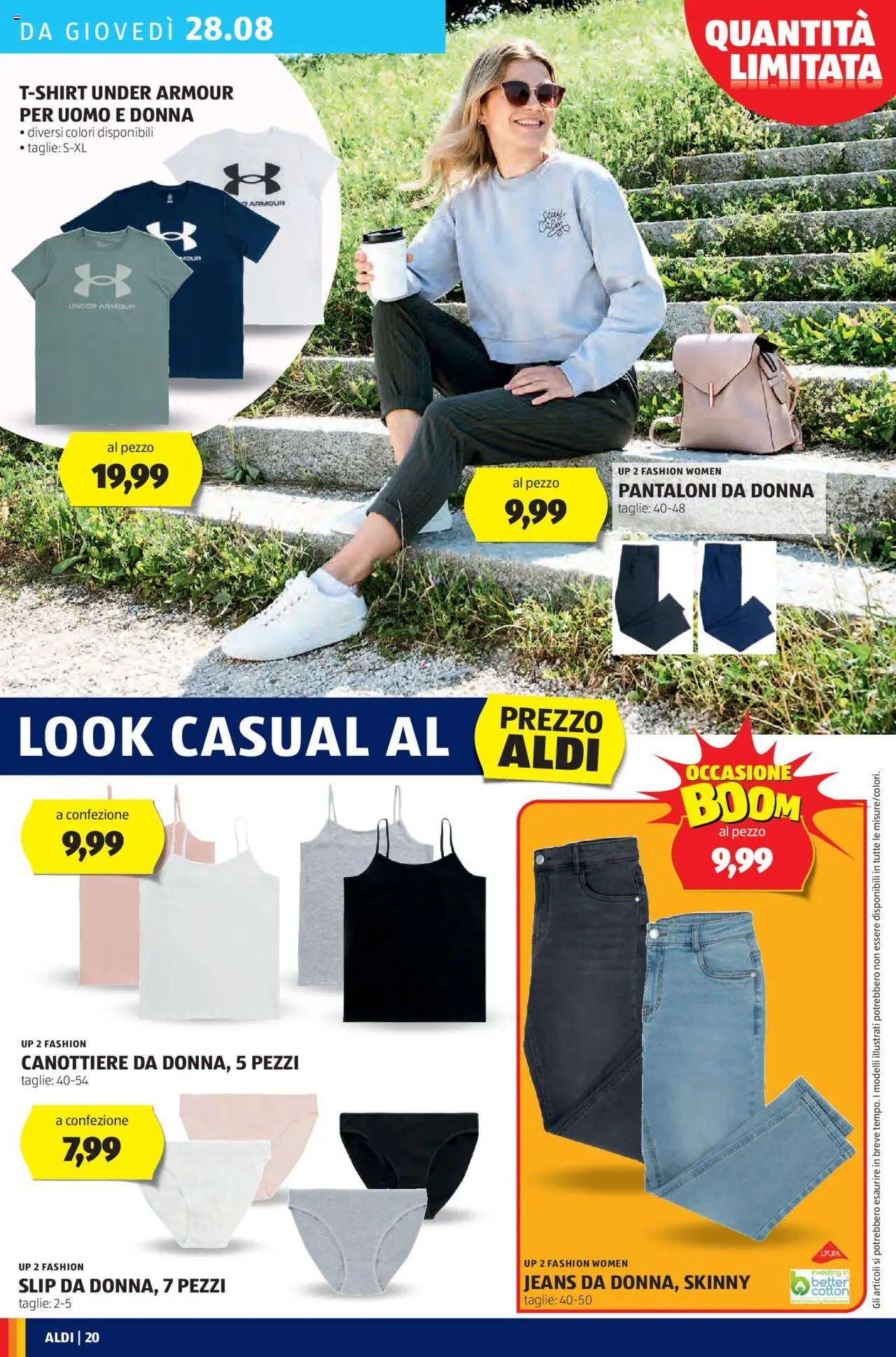 Volantino Aldi del 25.08.2025 | Pagina: 20 | Prodotti: Pantaloni, Top, T-shirt, Jeans