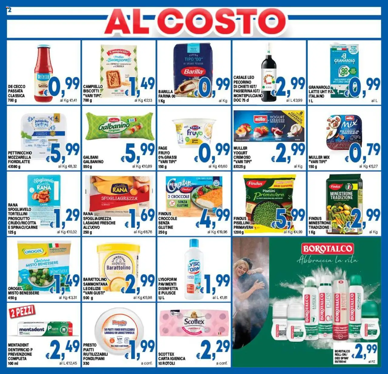 Volantino DEM del 17.09.2025 | Pagina: 2 | Prodotti: Minestrone, Biscotti, Latte, Farina