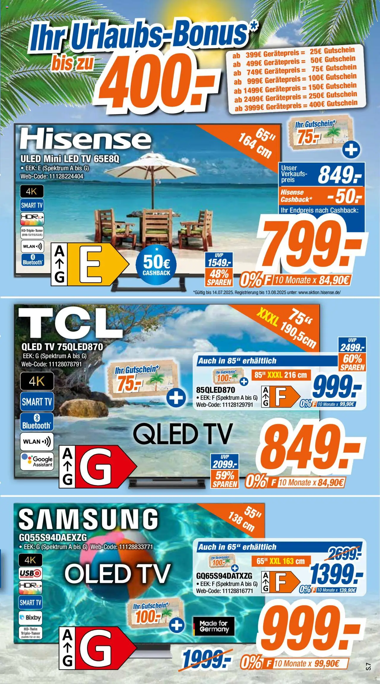 Expert - Prospekt Giessen - gültig ab dem 07.07.2025 | Seite: 7 | Produkte: Hisense, Samsung, Smart TV, TV