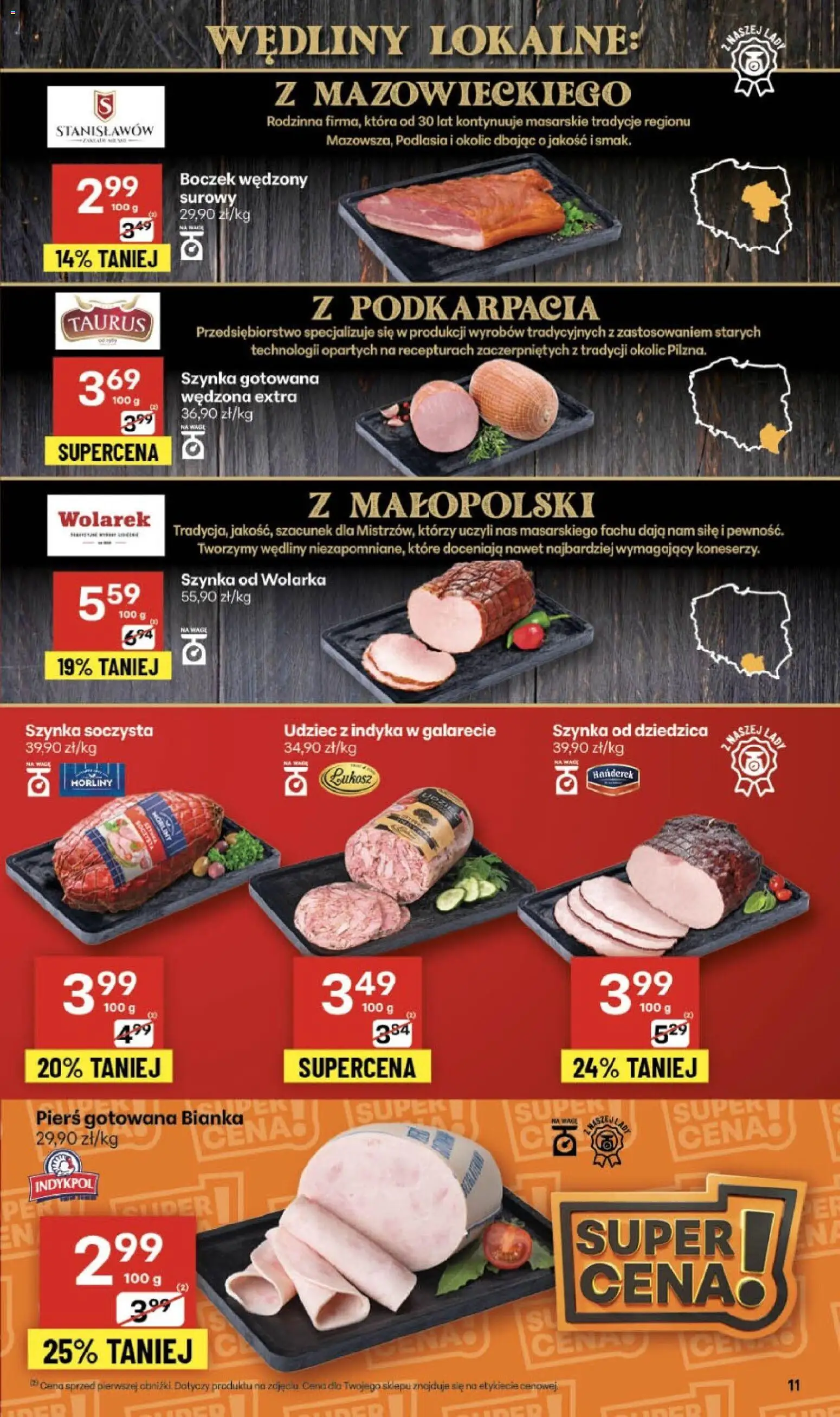 Delikatesy Centrum Gazetka - Sklepy Własne od 04.12.2025 | Strona: 11 | Produkty: Szynka, Boczek wędzony, Boczek, Szynka gotowana