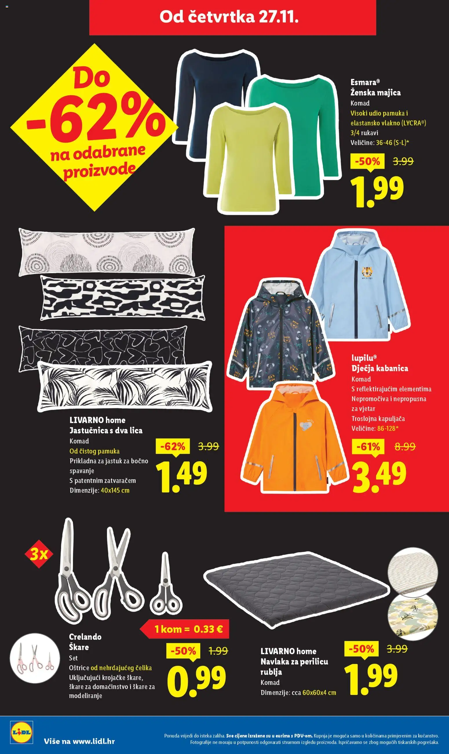 Lidl katalog | vrijedi od 27.11.2025 | Stranica: 6 | Proizvodi: Jastuk, Majica, Jastučnica, Škare