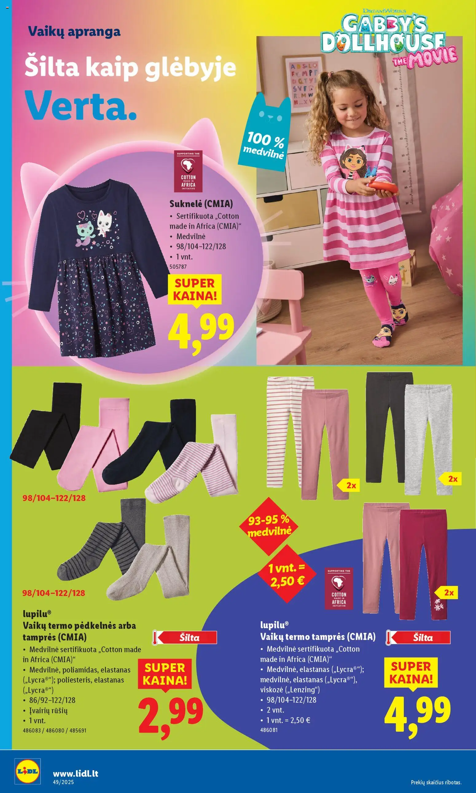 LIDL akcijos nuo 01.12.2025 | Puslapis: 18 | Prekių: Suknelė, Pėdkelnės, Tamprės