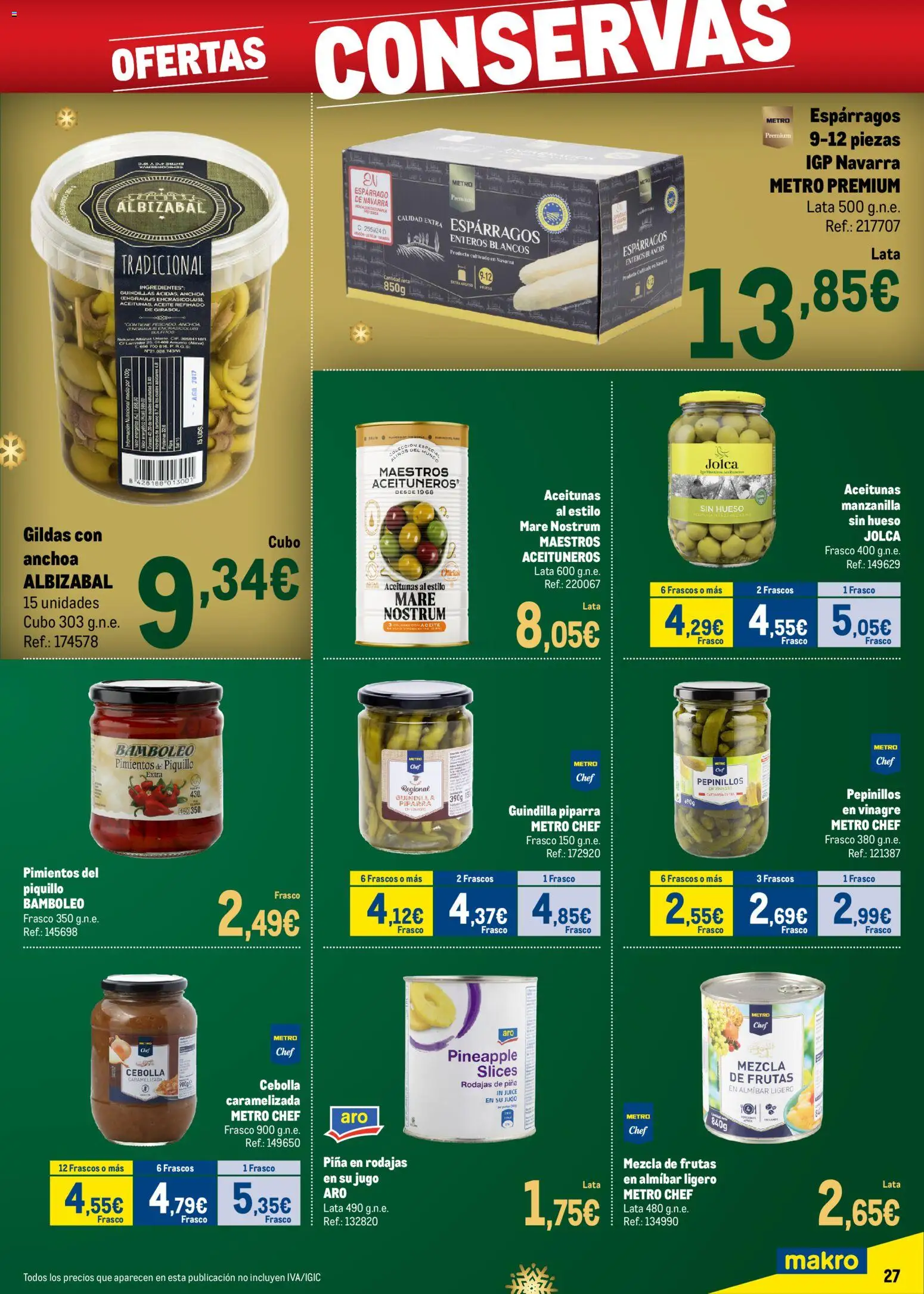 Makro - Precios Navidad Norte │ válido desde el 24.11.2025 | Página: 27 | Productos: Νερό καρύδας, Piña, Παγωμένο τσάι, Δεξαμενή