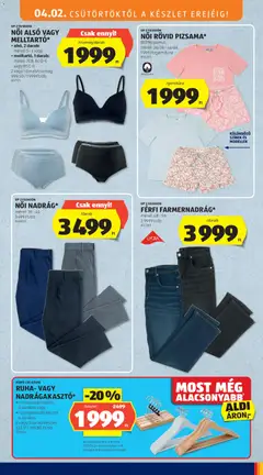 NŐI ALSÓ VAGY MELLTARTÓ*, alsó, 2 darab: méret: S - L vagy melltartó, 1 darab: méret: 75 B, 80 D-E vagy 85 C-D, 2 vagy 1 darab/csomag - amely érvényes a következő dátumtól: 02.04.2026 | Oldal: 27