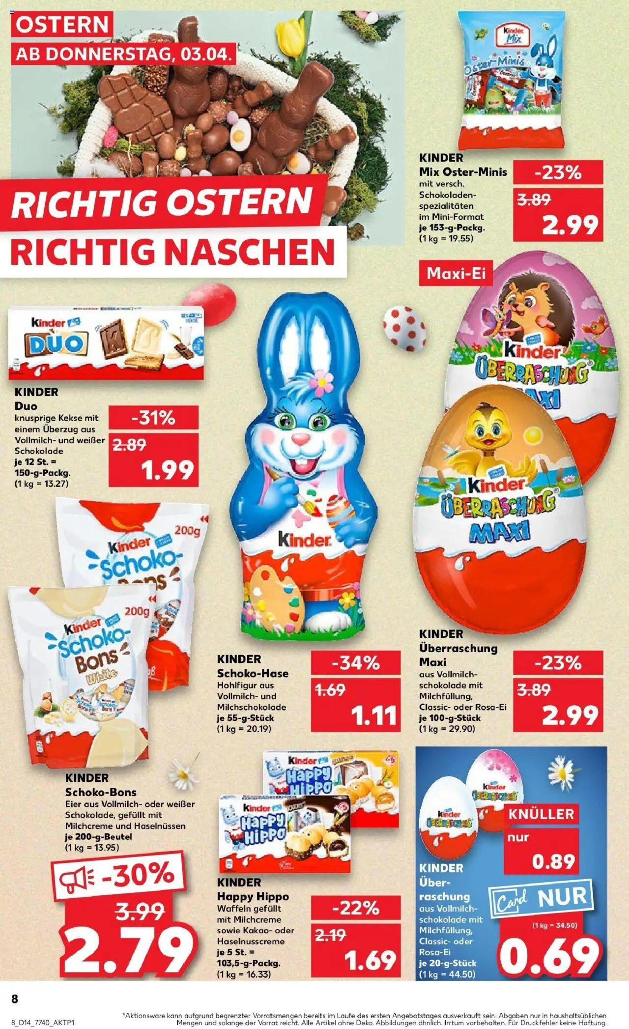 Kaufland - Nürnberg, Fürther Straße 187 - gültig ab dem 03.04.2025 | Seite: 8 | Produkte: Eier, Schokolade, Waffeln, Kekse