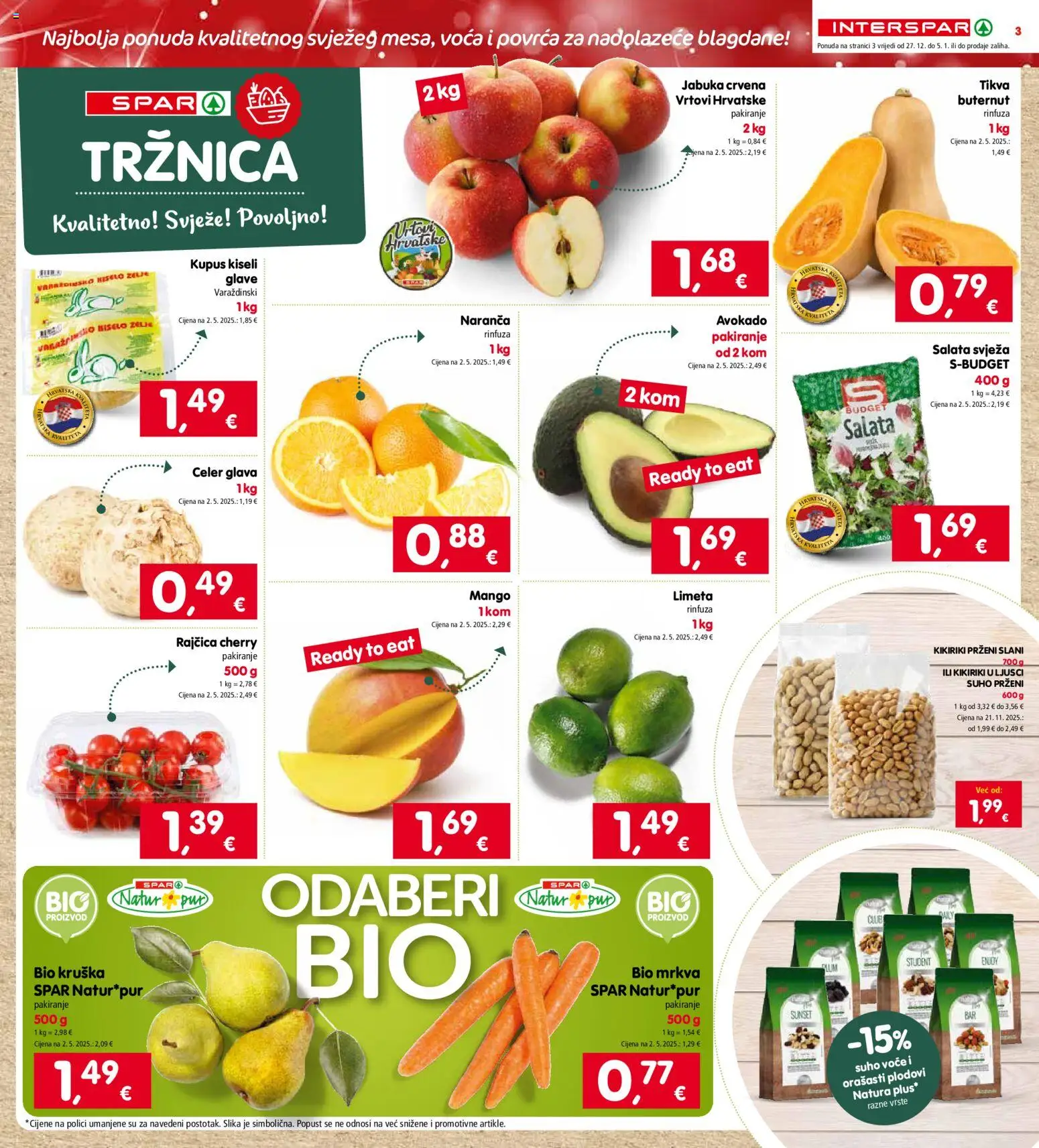 Interspar katalog | vrijedi od 27.12.2025 | Stranica: 3 | Proizvodi: Mrkva, Voće, Kupus, Kruška