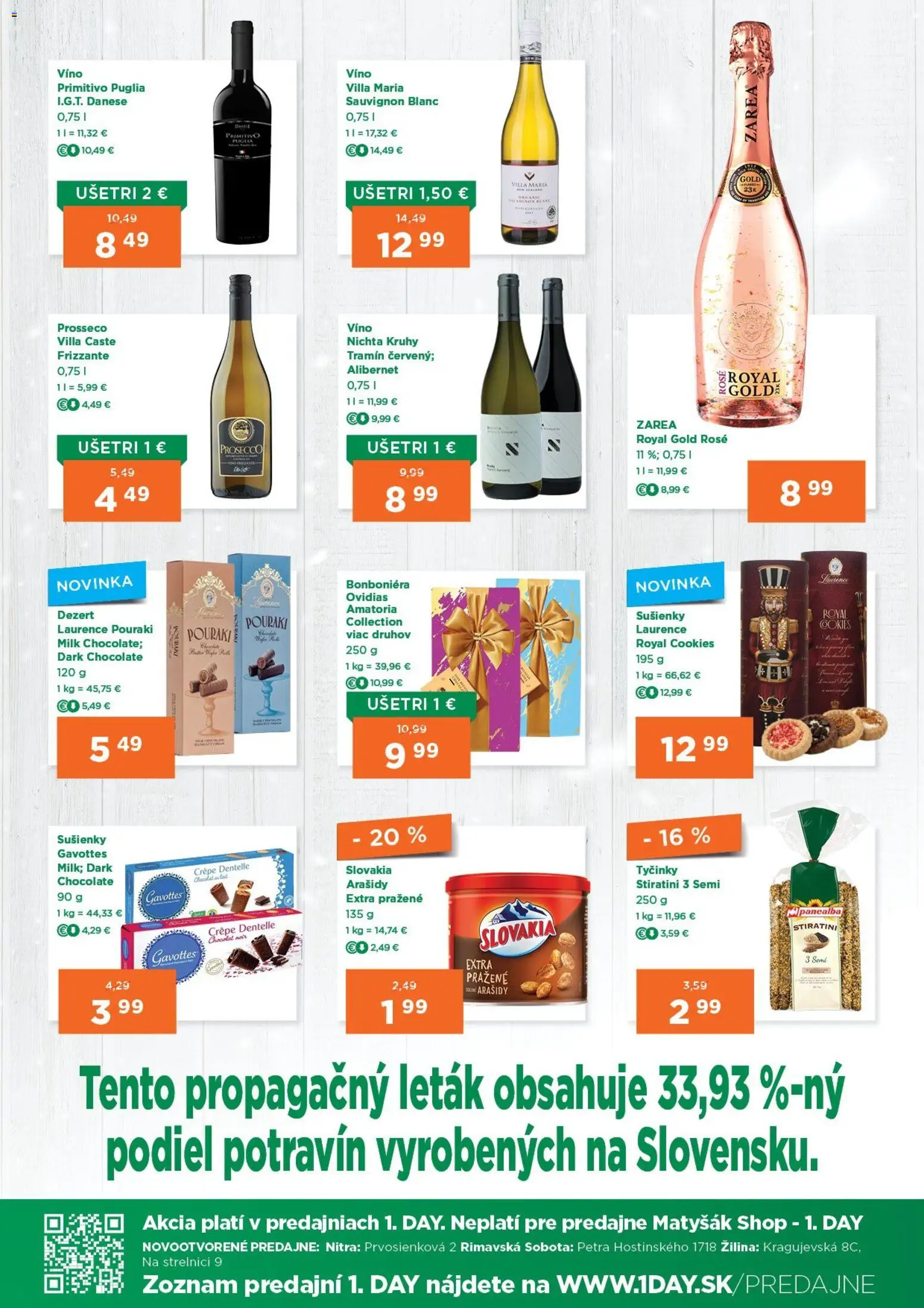 Nové 1day akcie – leták je platný od 12.02.2026 | Strana: 3 | Produkty: Víno, Prosecco, Arašidy