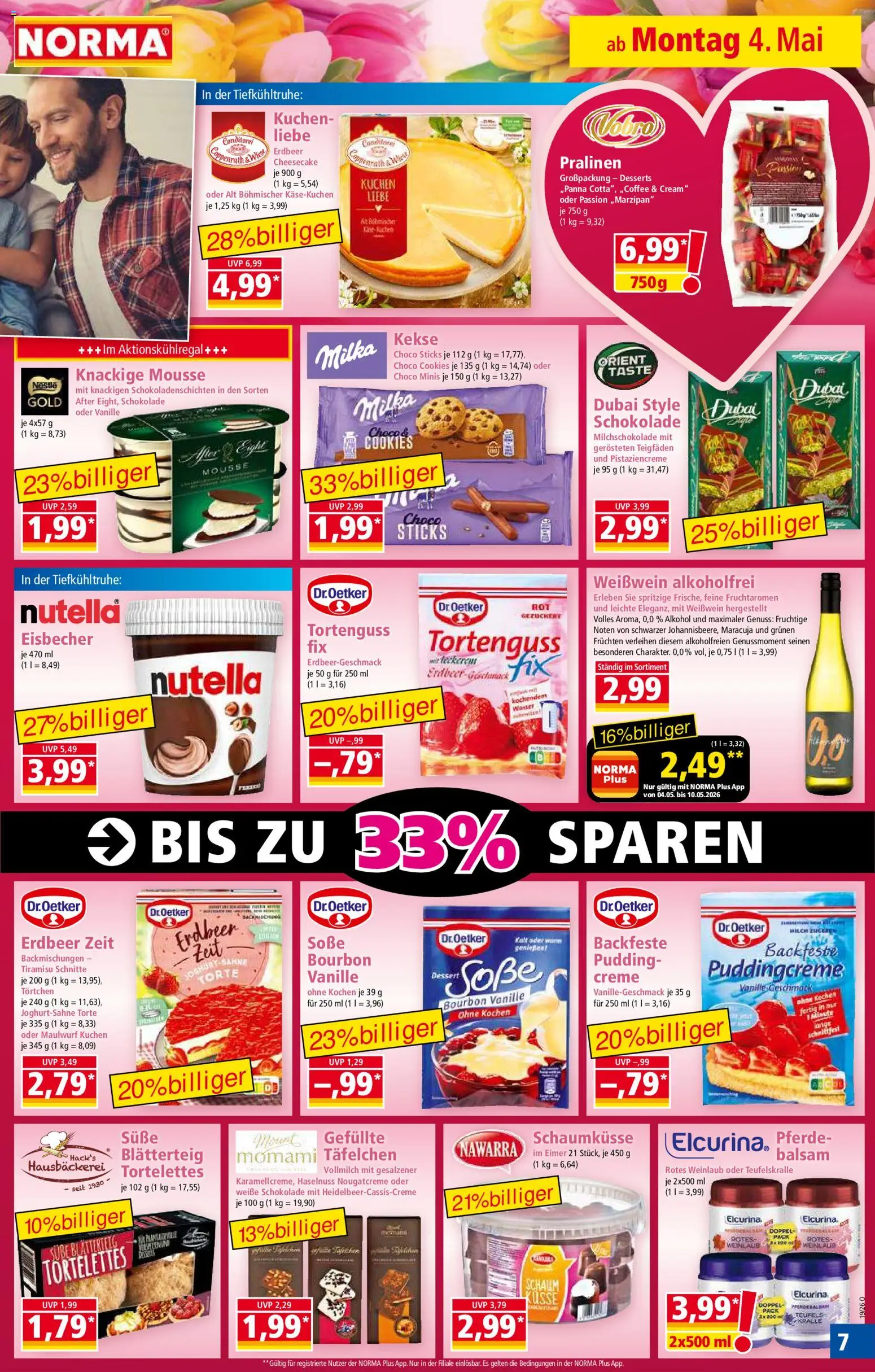Norma Prospekt 	 – gültig ab 04.05.2026 | Seite: 7 | Produkte: Weißwein, Creme, Soße, Kuchen
