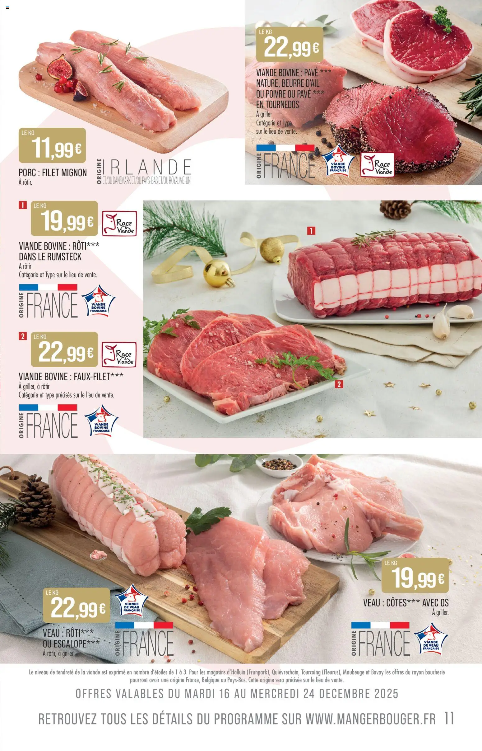 {H1} | Page: 11 | Produits: Beurre, Filet mignon, Porc, Tournedos