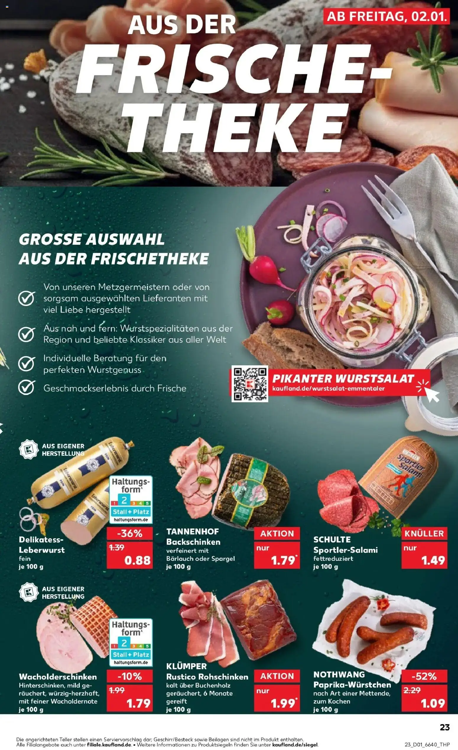 Kaufland prospekt Biberach An Der Riß	 – gültig ab 02.01.2026 | Seite: 23 | Produkte: Theke, Spargel, Salami