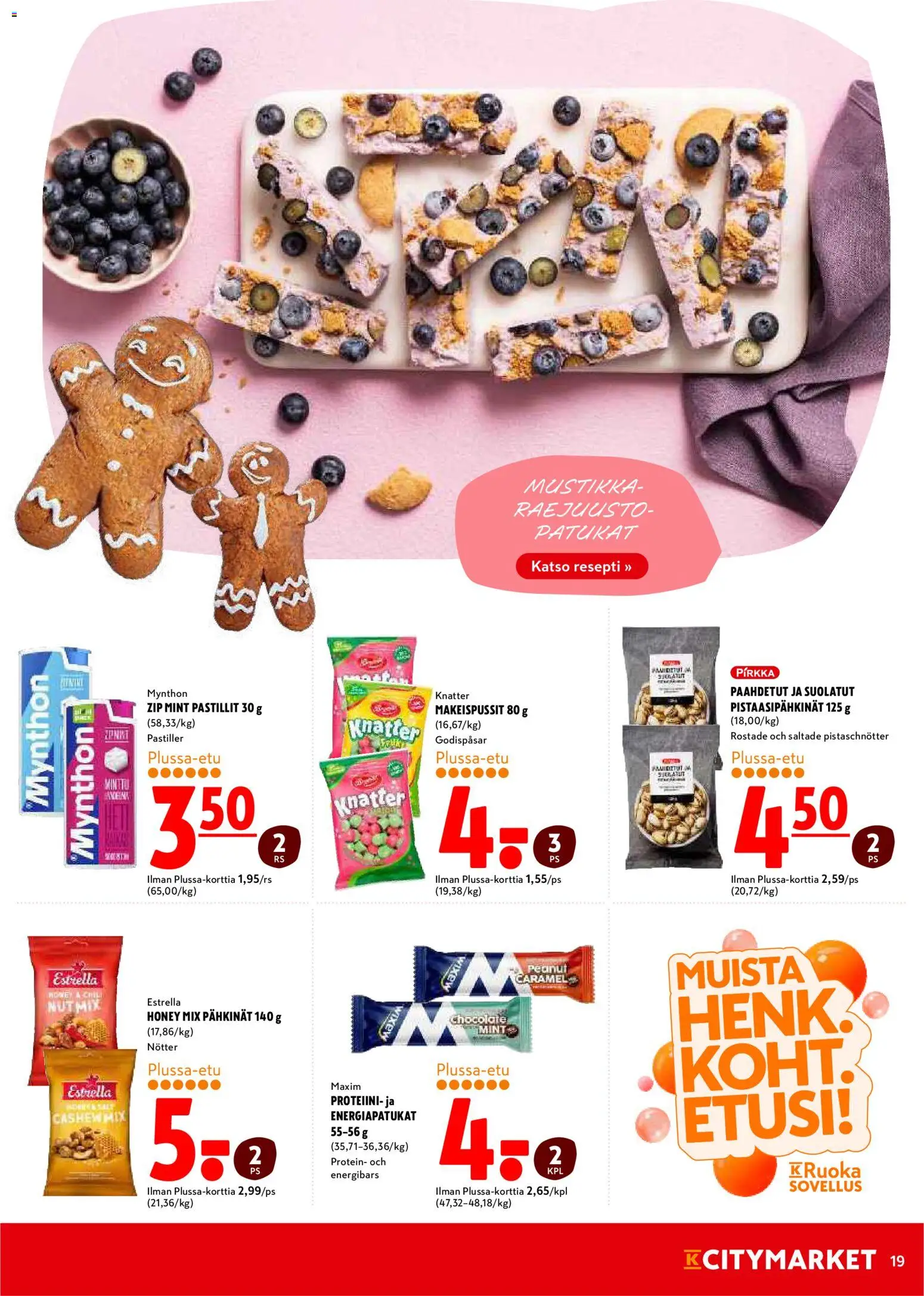 K-Citymarket - Black Friday – voimassa 17.11.2025 alkaen | Sivu: 19 | Tuotteet: Makeispussit, Chili, Pähkinät, Raejuusto