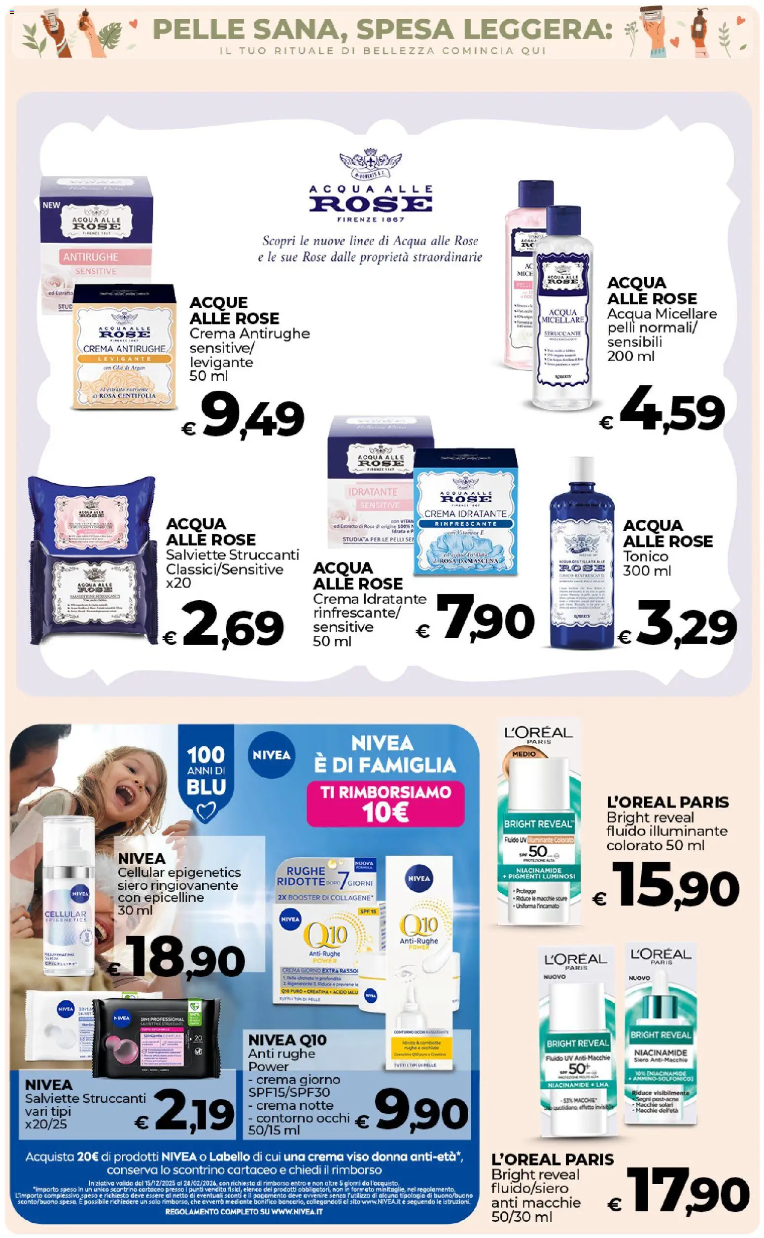 Volantino Ipercoop del 17.01.2026 | Pagina: 40 | Prodotti: Crema, Struccante, Salviette struccanti, Acqua