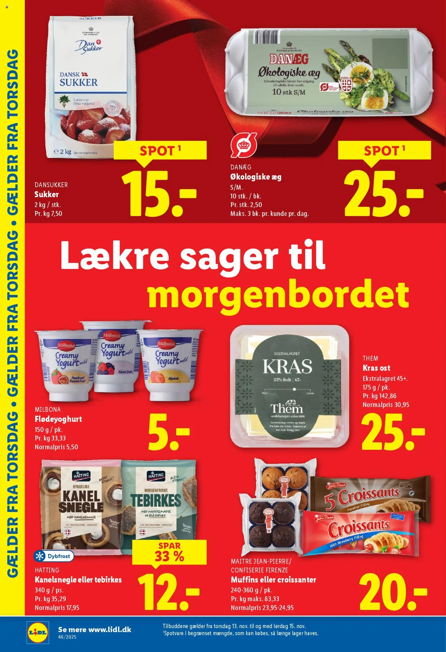 Lidl tilbudsavis – gyldig fra 09.11.2025 | Side: 4 | Produkter: Kanelsnegle, Mælk, Tebirkes, Muffins