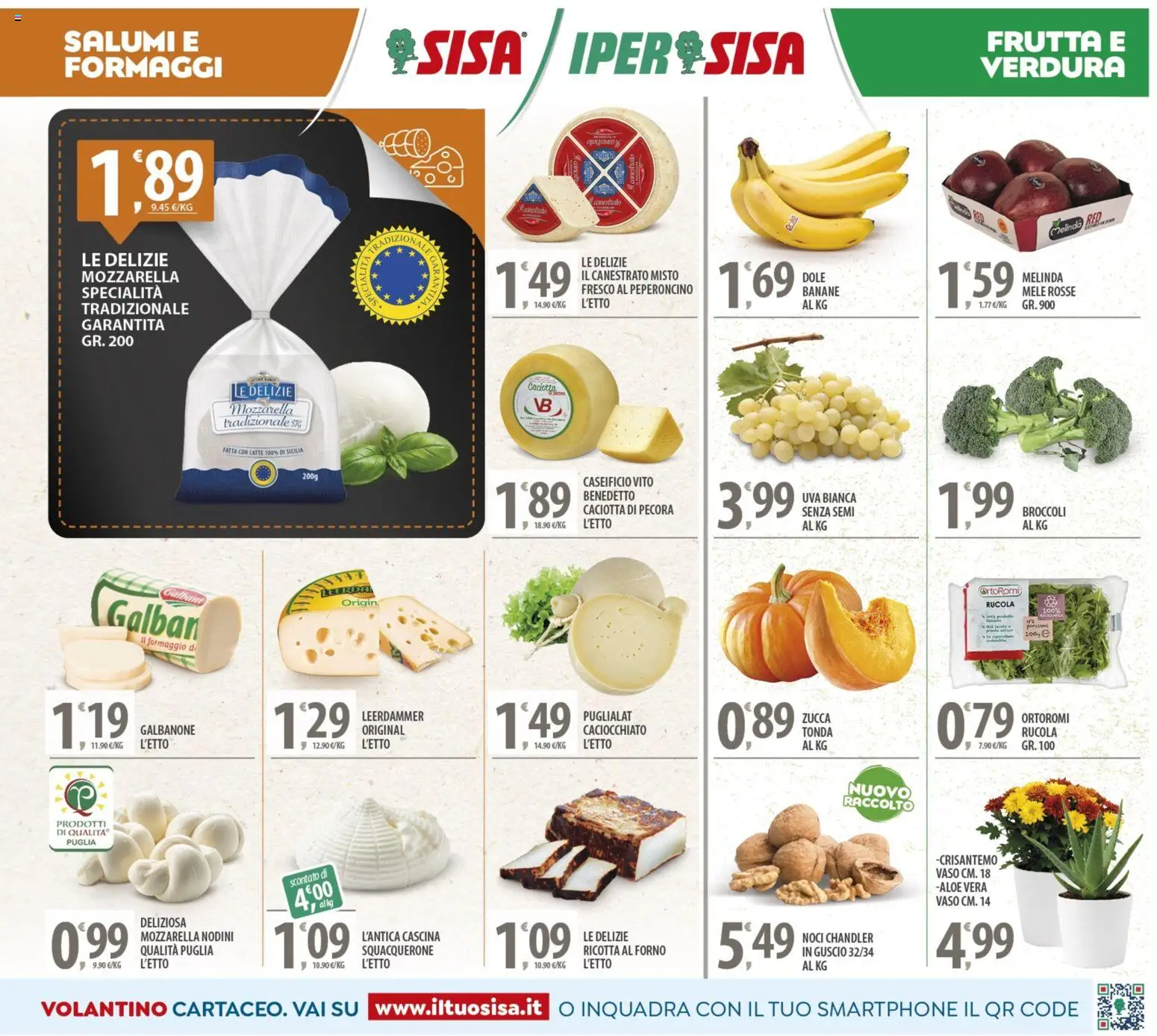 Volantino SISA del 24.10.2025 | Pagina: 3 | Prodotti: Uva, Smartphone, Ricotta, Aloe vera